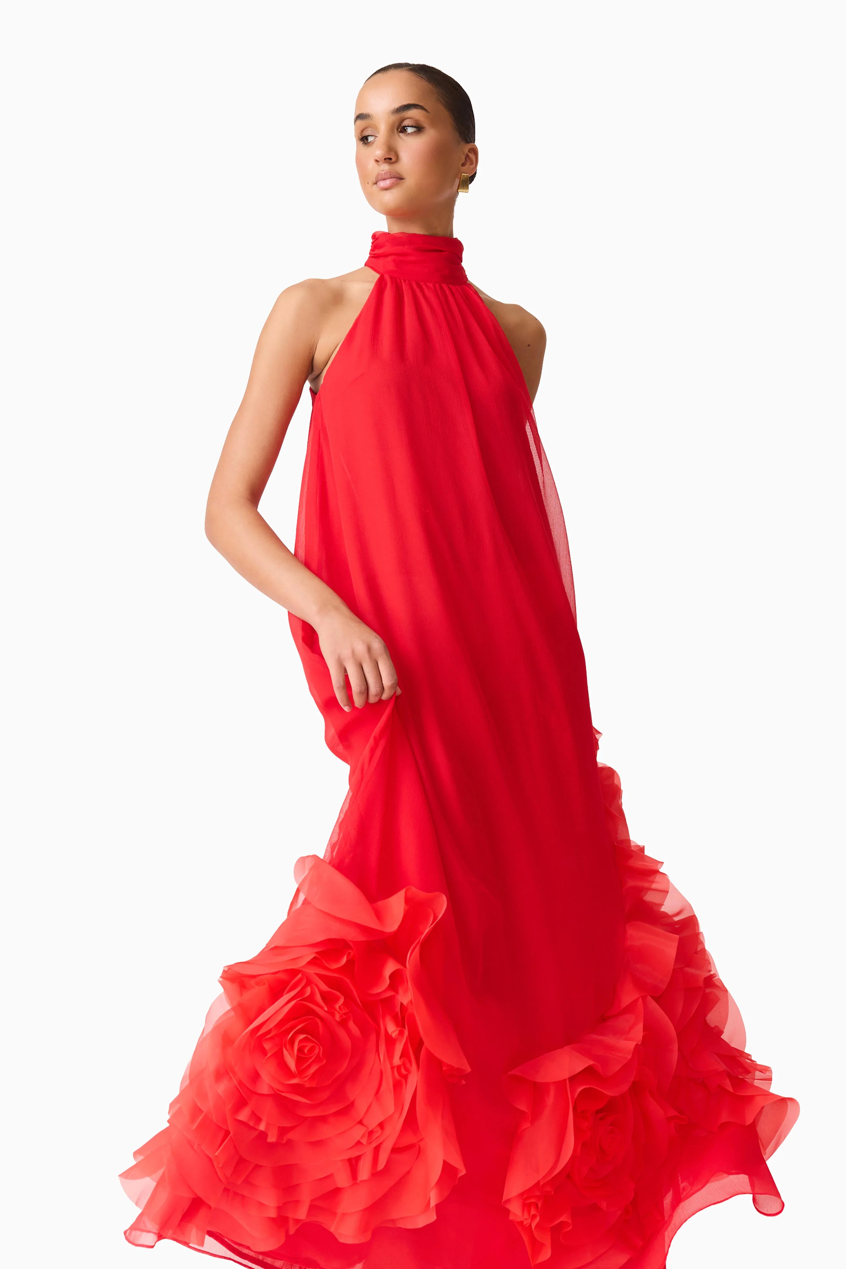Evelin Halter Gown in Red
