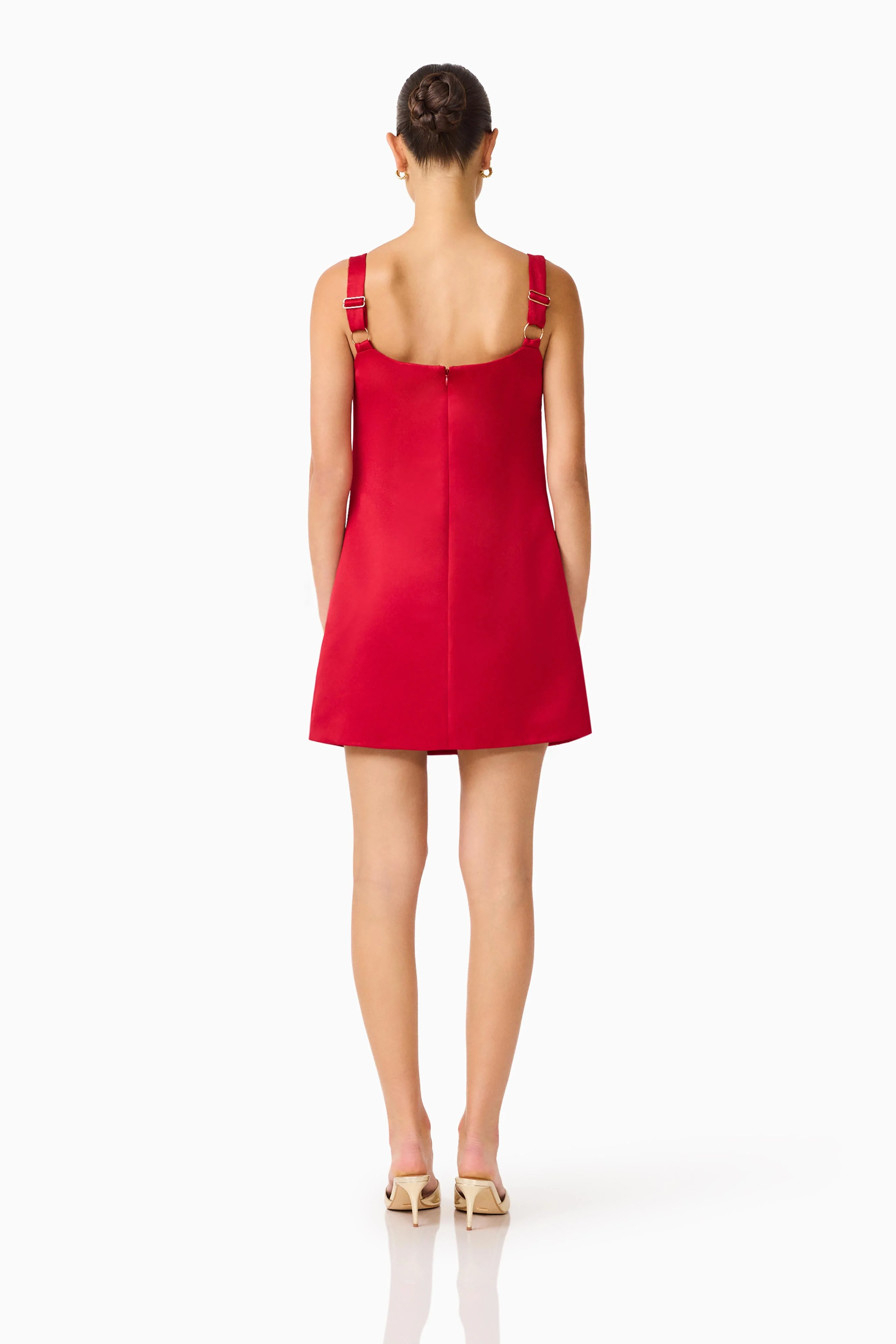 Lucetta Shift Mini Dress in Red