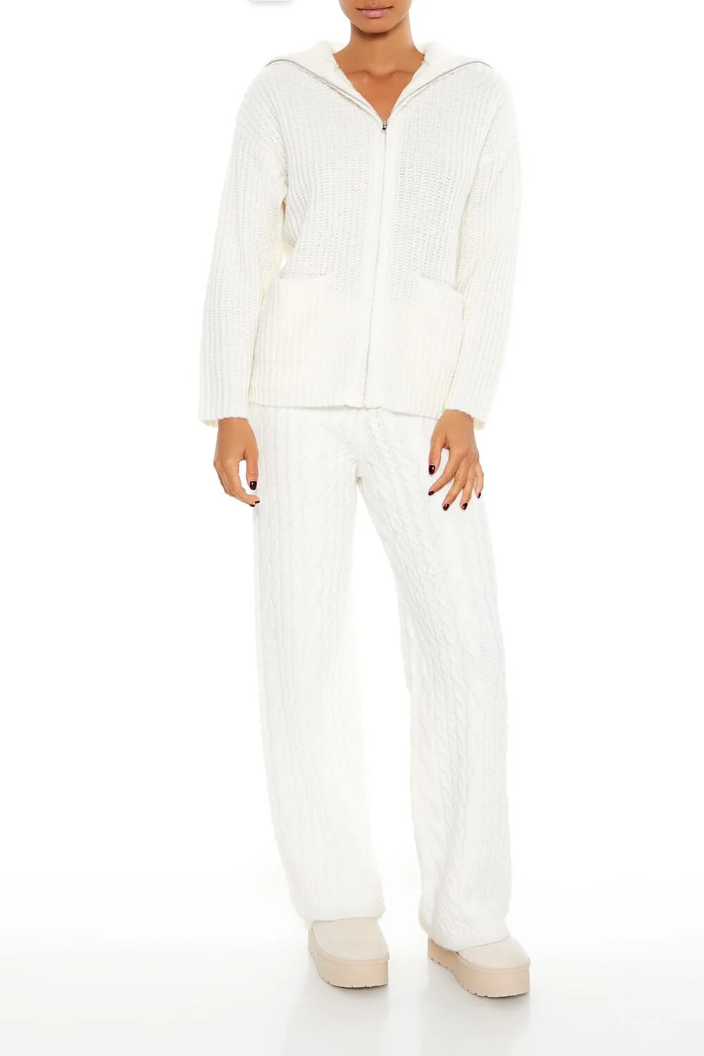 Ribbed Knit Zip-Up Sweater
