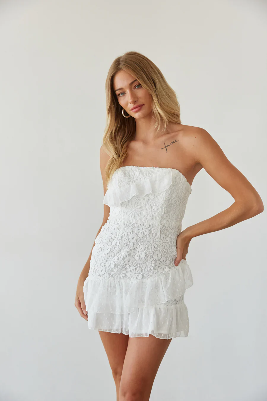 Cece Lace Tie Back Mini Dress