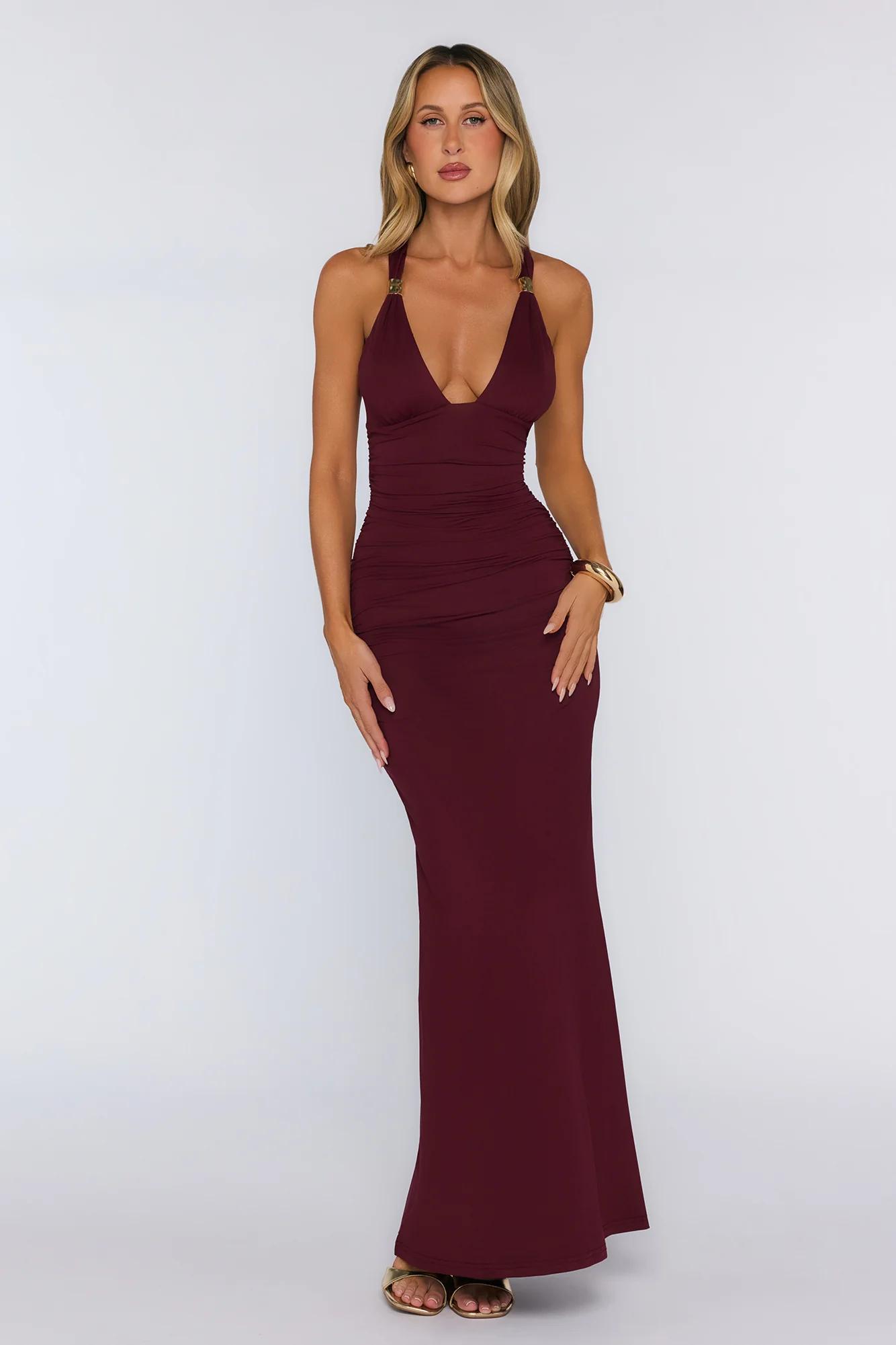 Beauty Of Night Maxi Dress Burgundy