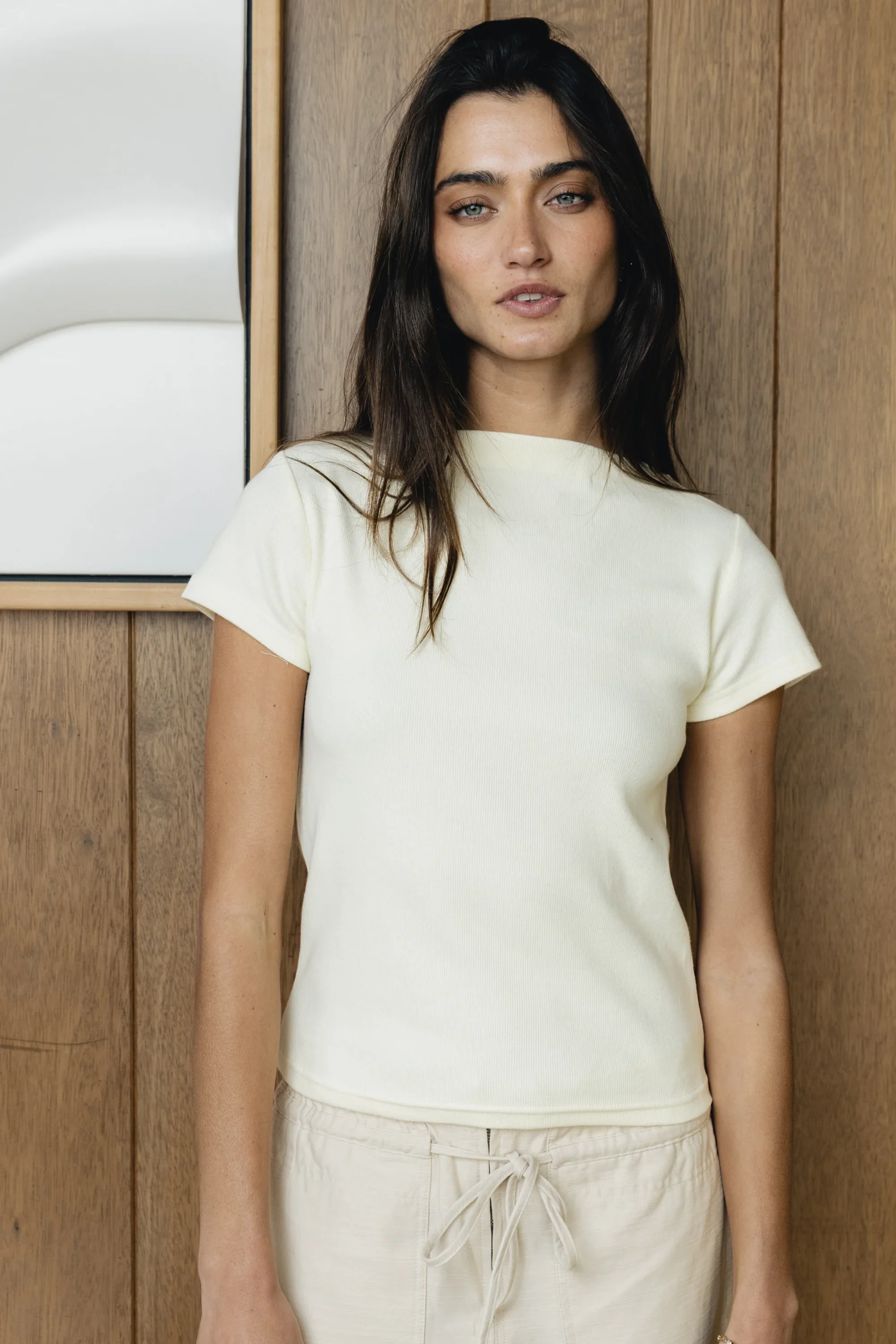 Martha Boatneck Top in Off White