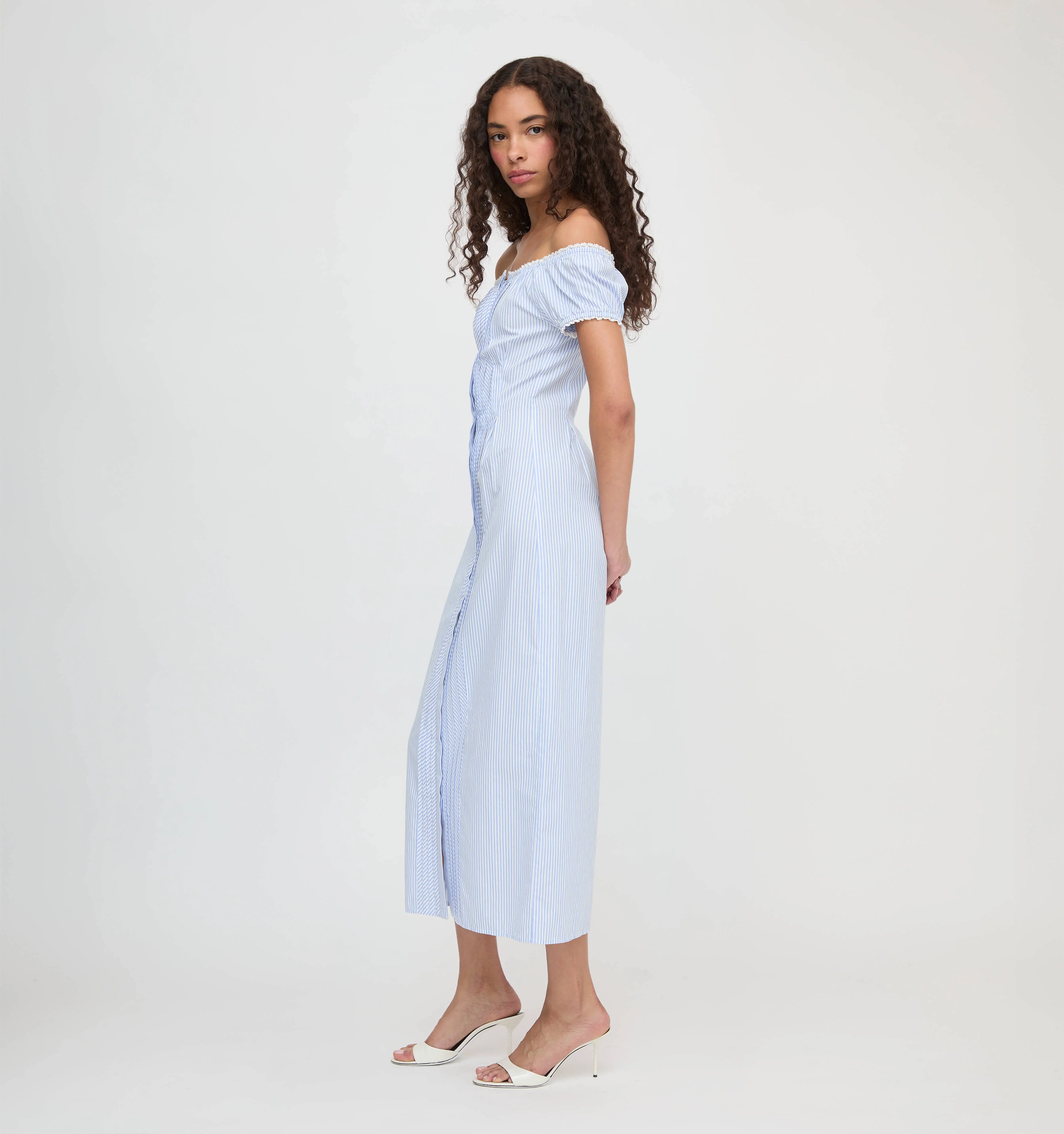 The Madison Dress - Blue/White Stripe