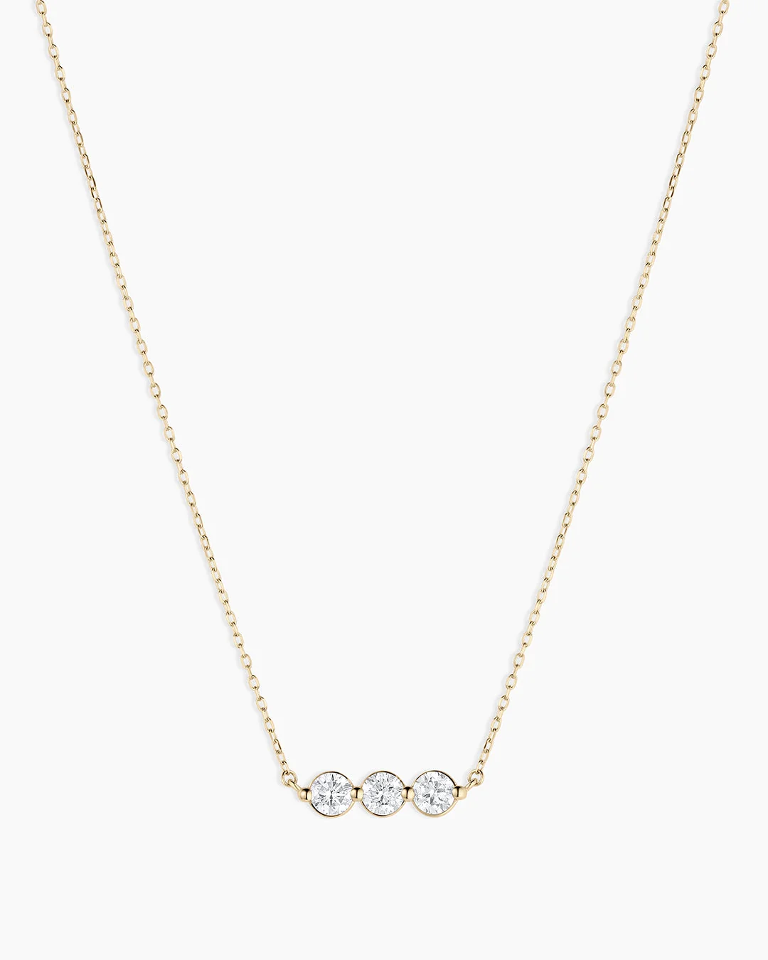 14K Lab Grown Diamond Halo Row Necklace