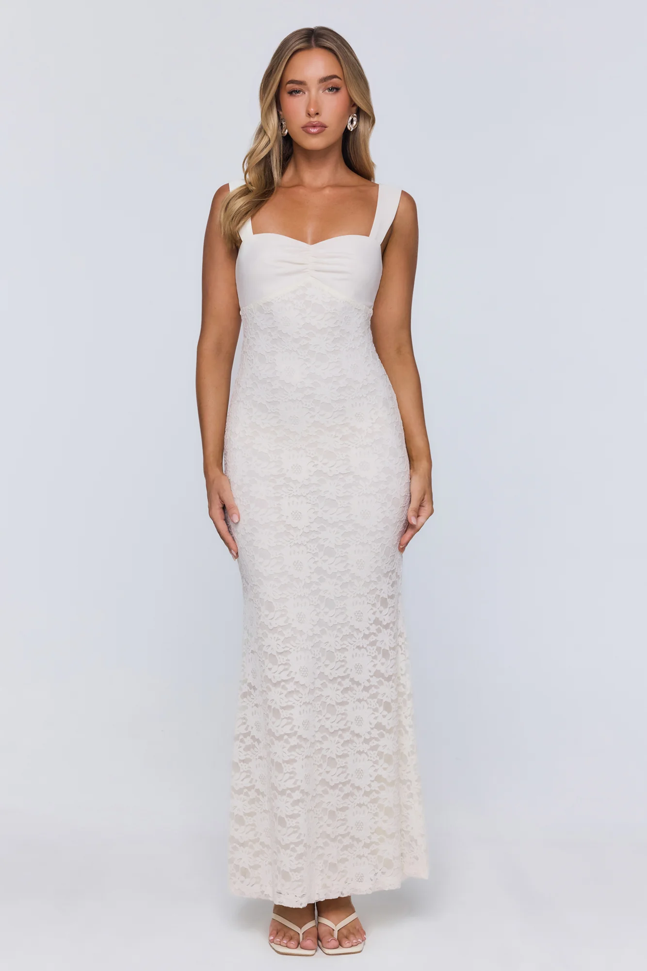 Endless Honeymoon Lace Maxi Dress Cream