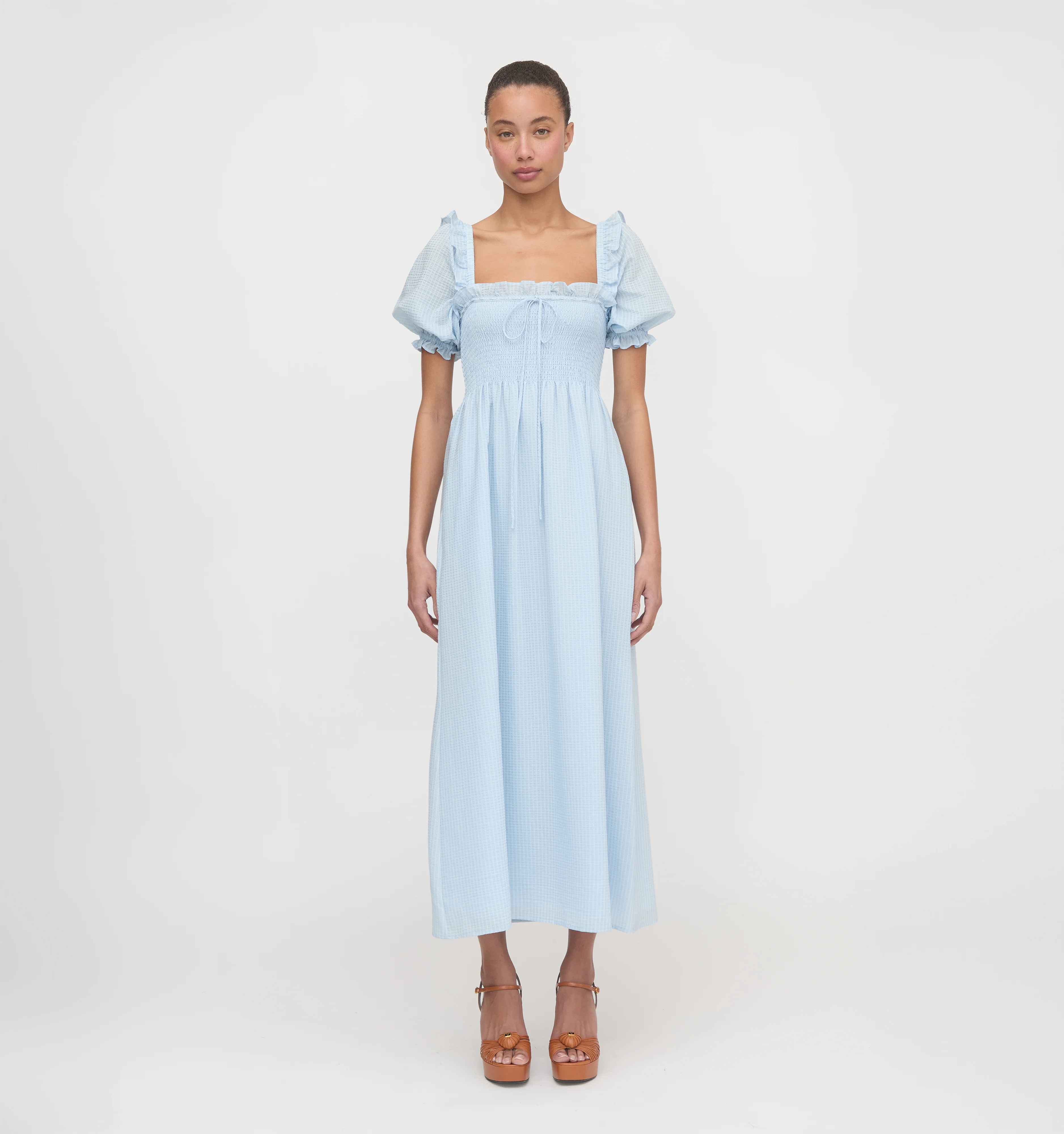 The Scarlett Nap Dress - Pale Blue