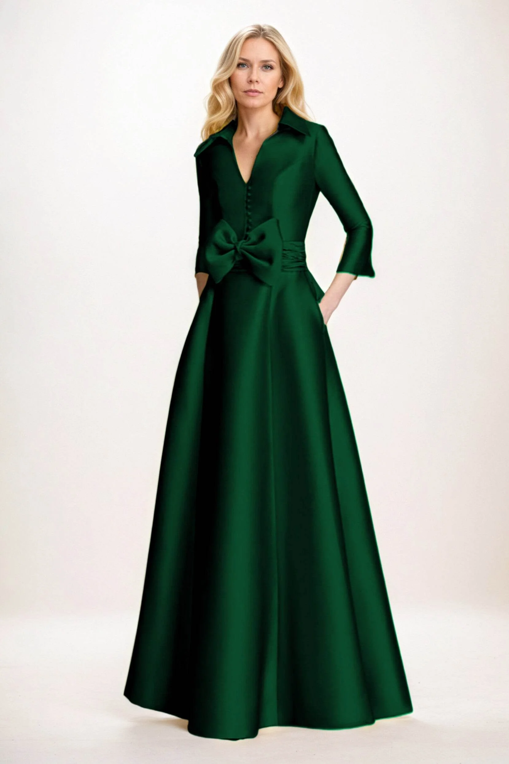 A-Line Maxi Satin Mother of the Bride Dresses CM0402