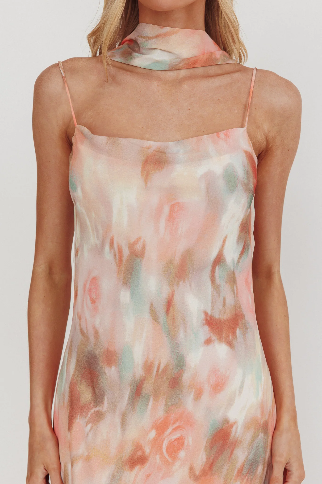 Helsi Cowl Back Maxi Dress Print Pink