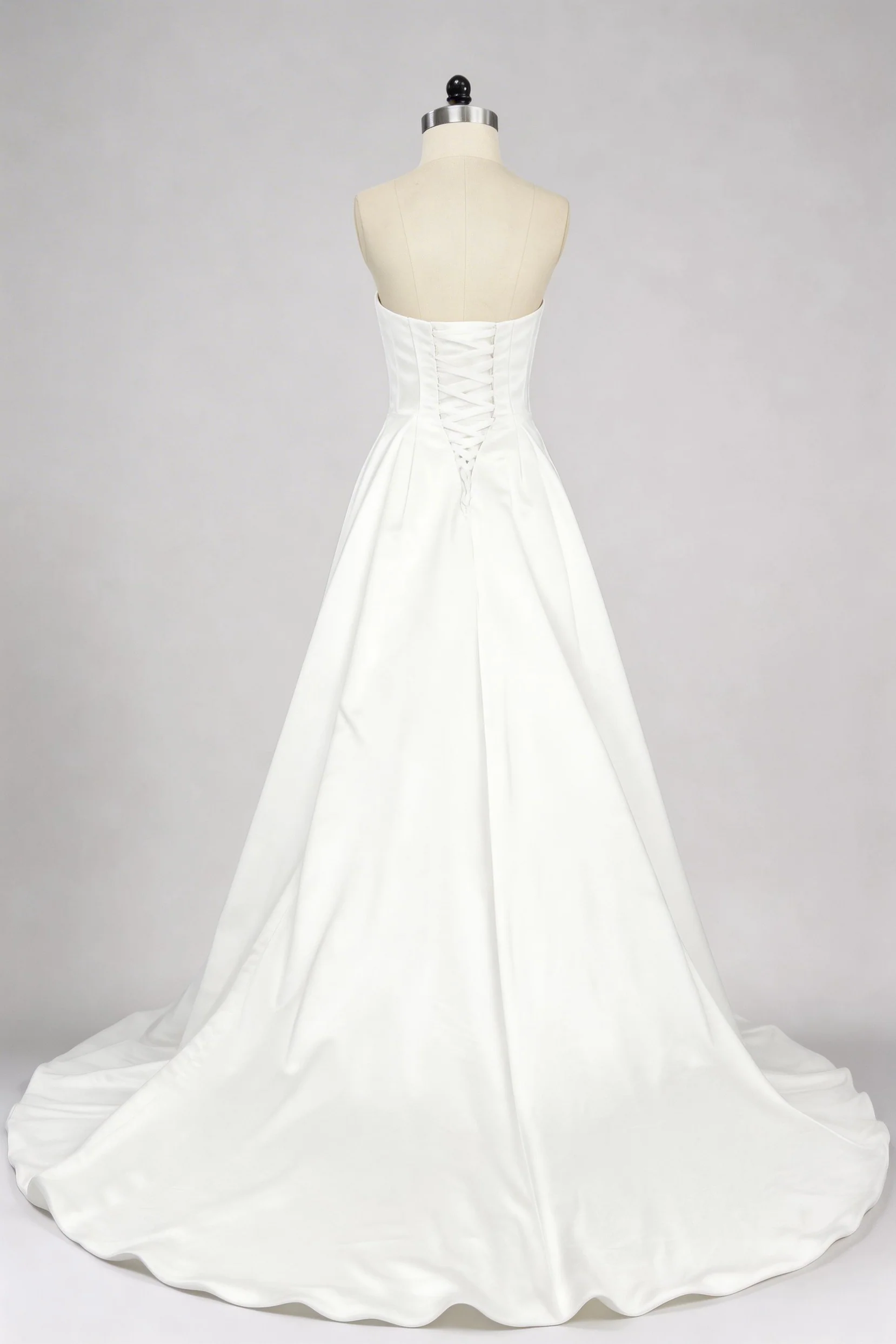 A-Line Court Train Satin Wedding Dress CW3502