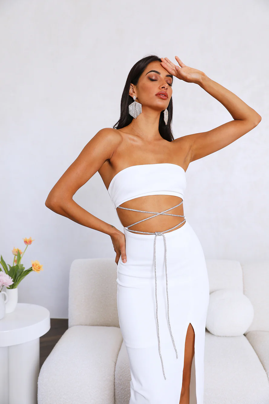 Live Big Midi Dress White - luluinthesky