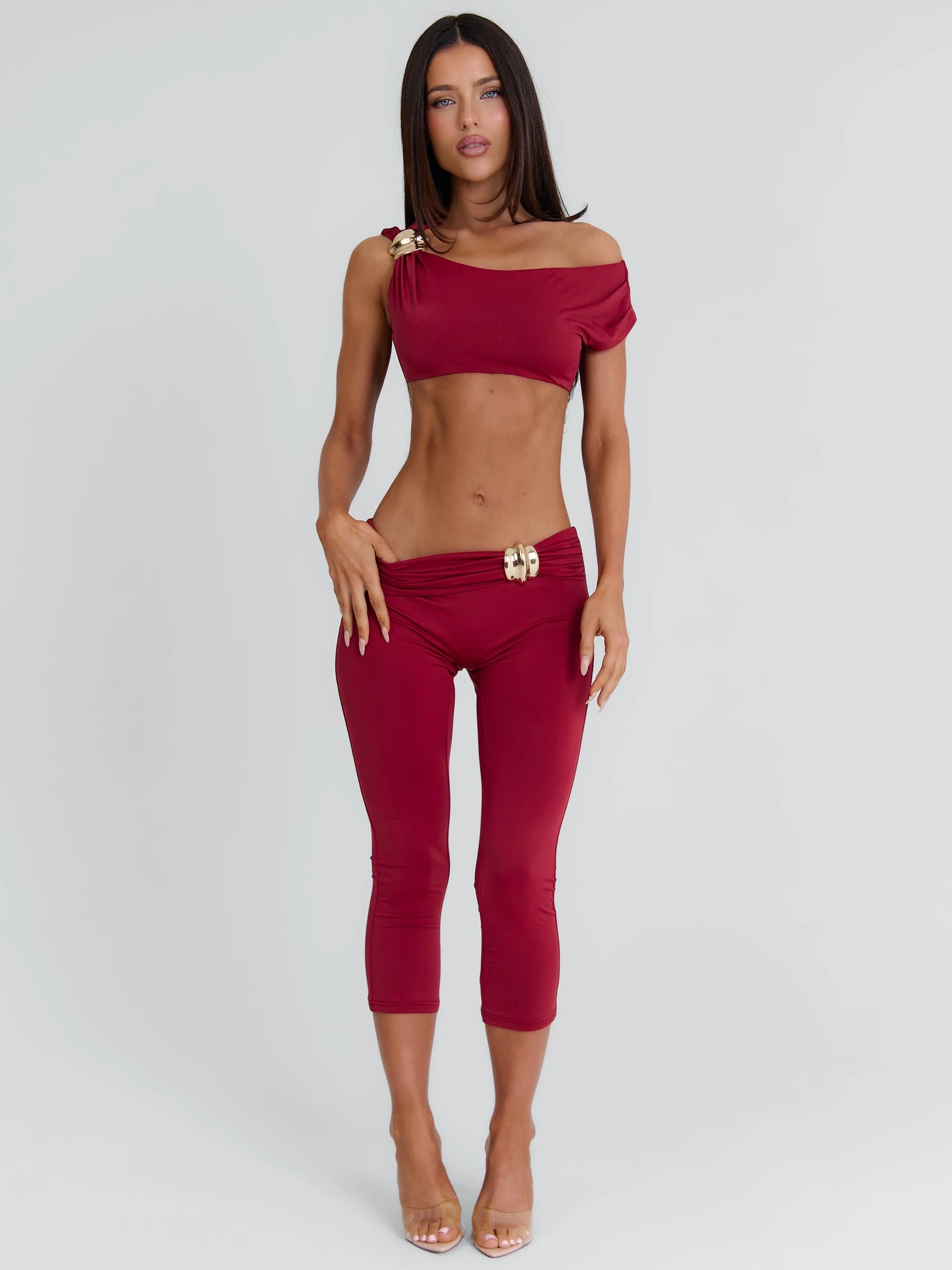 Atheena Crop Top Deep Red