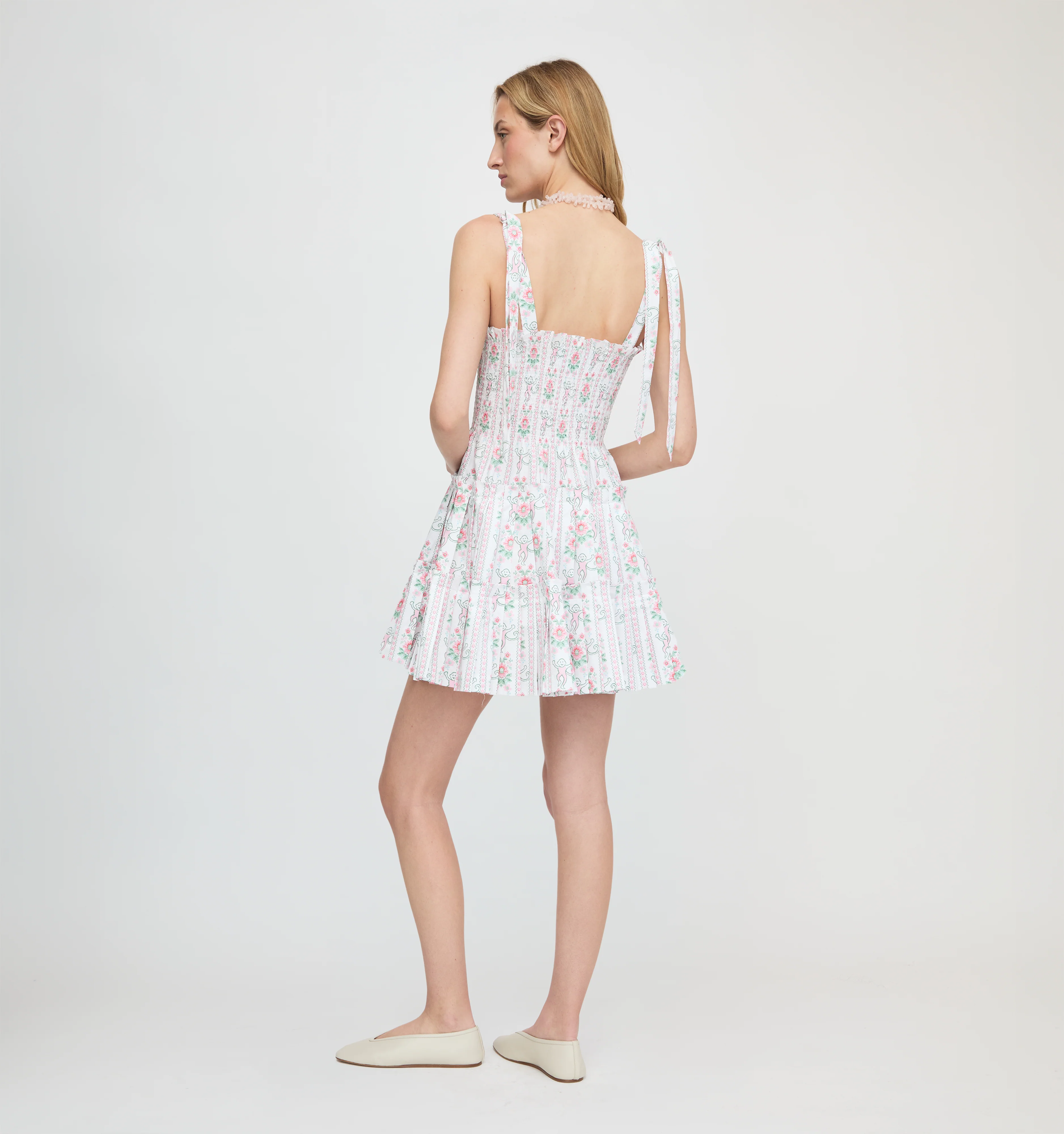 Roller Rabbit x Hill House The Ribbon Charlotte Nap Dress - Pink Monkey Block Stripe