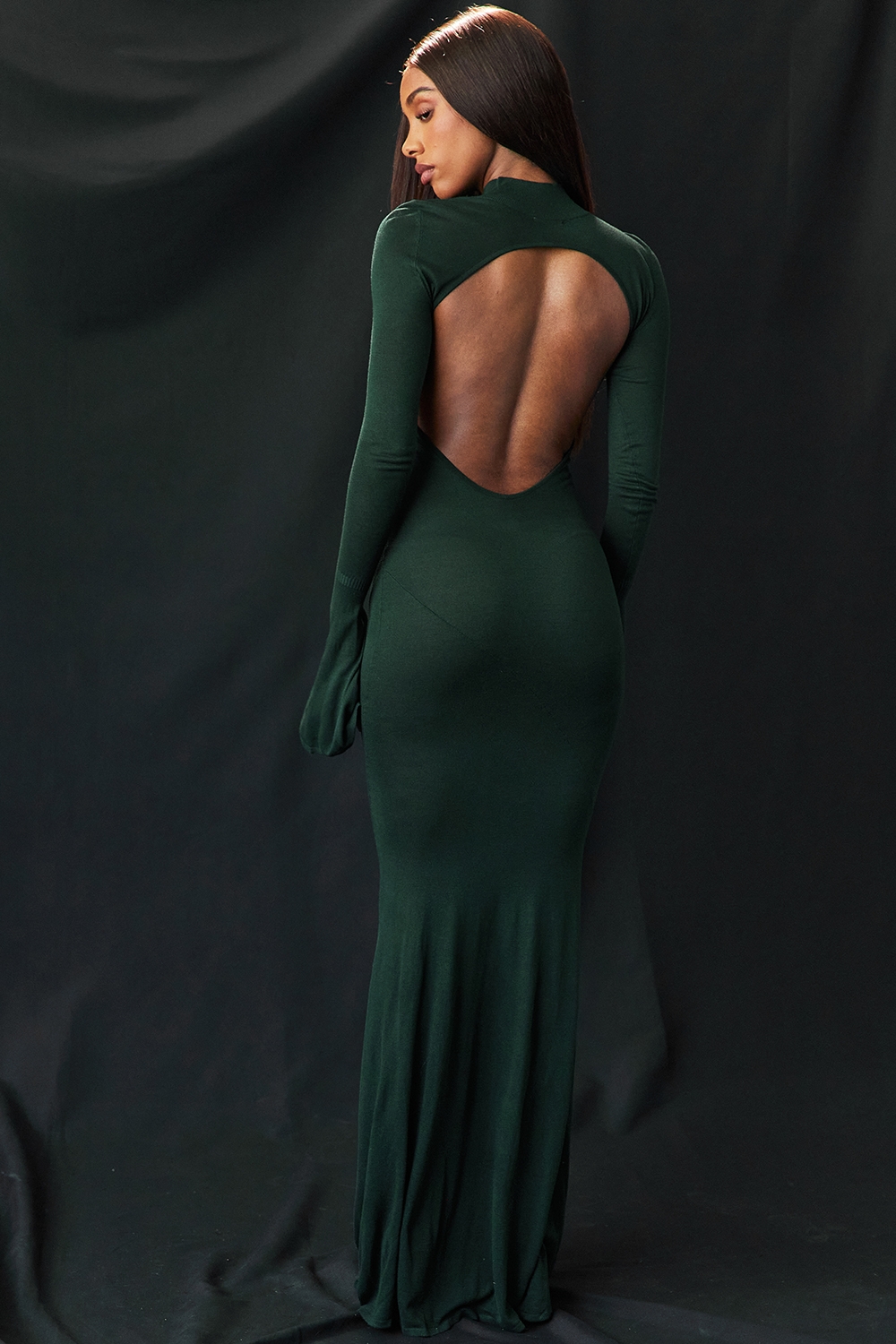 Forest Green Knit Maxi Dress