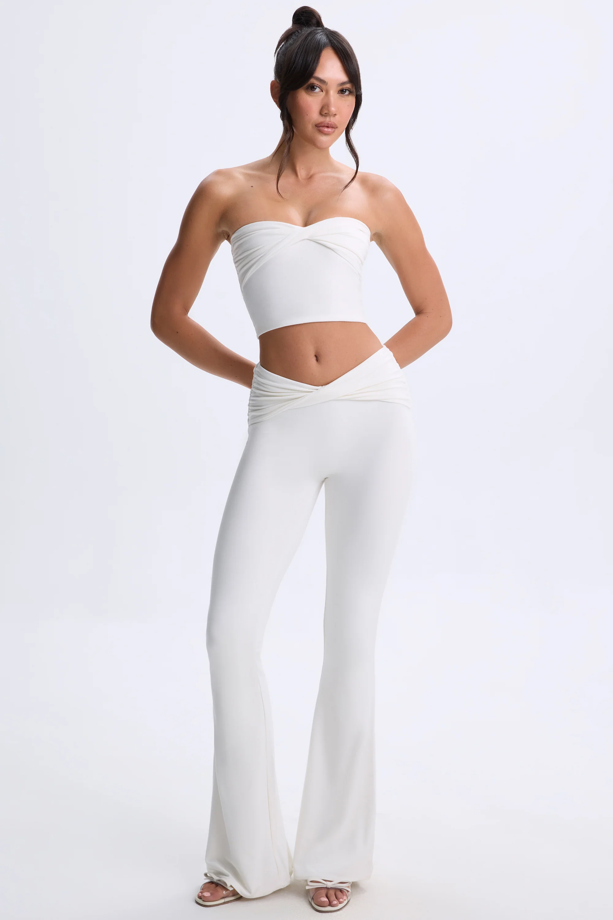 Modal Twist-Front Bandeau Top in White
