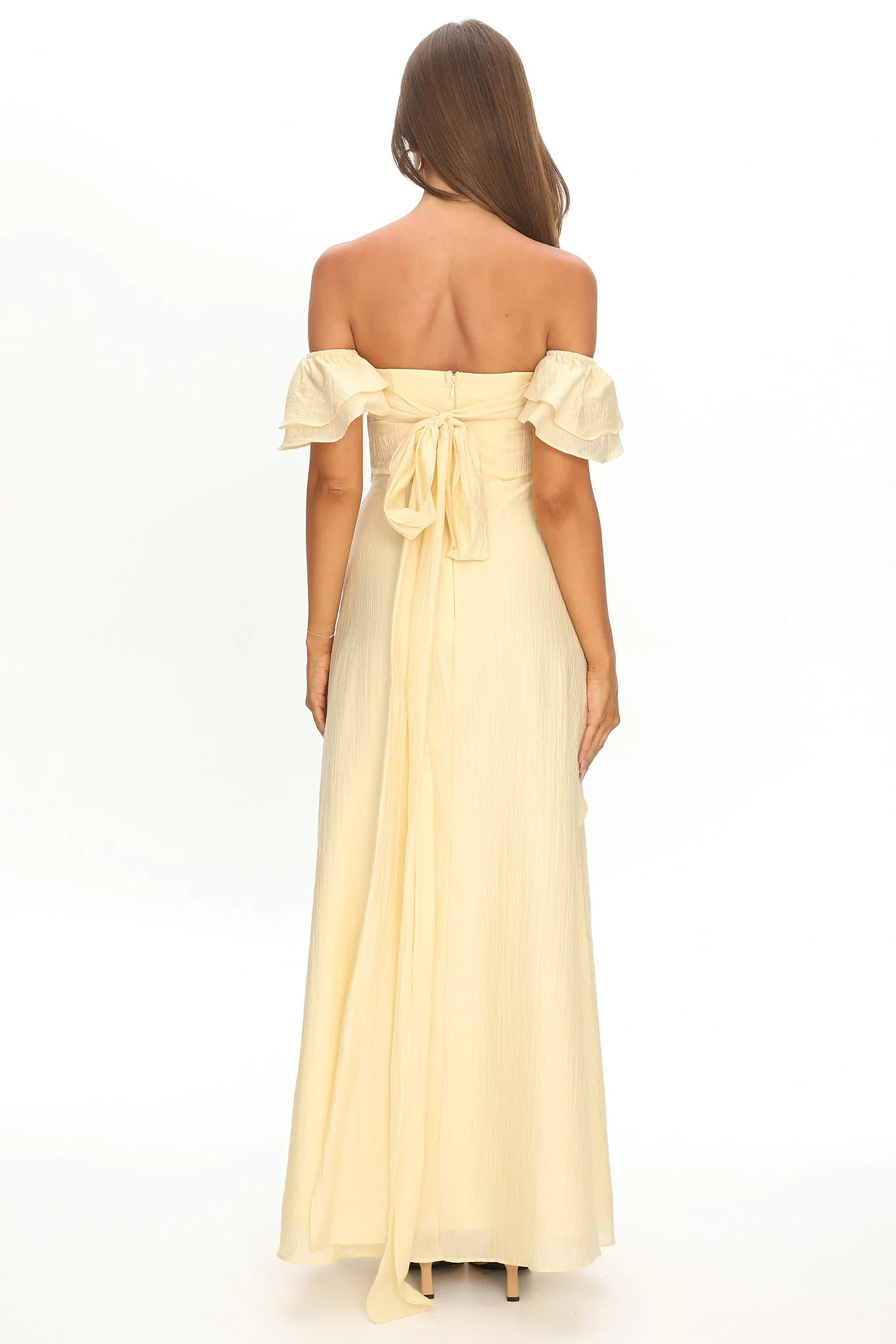 Natale Off-Shoulder Ruffle Maxi Dress Butter