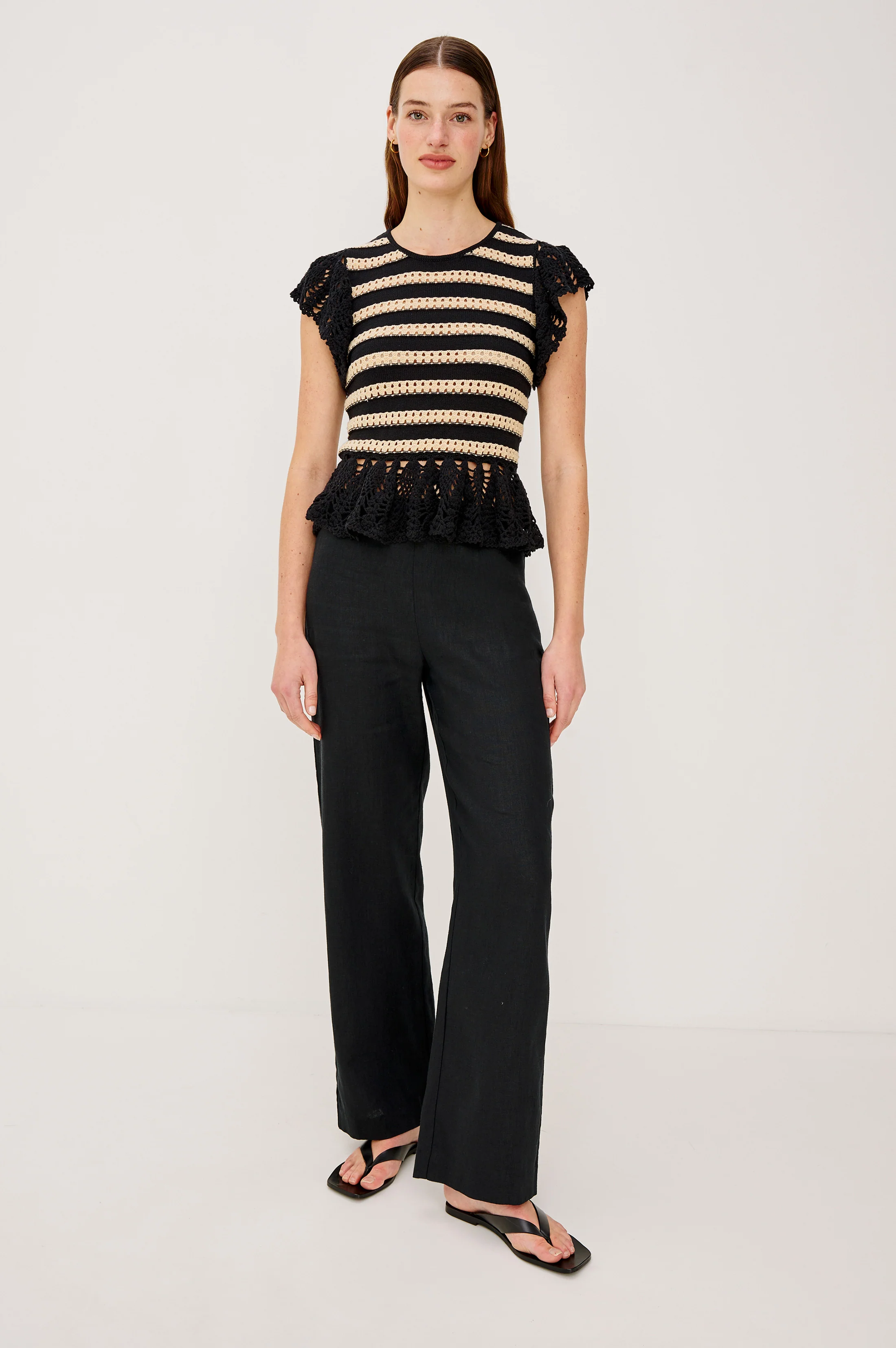 Coen Top - Black Oat Stripe