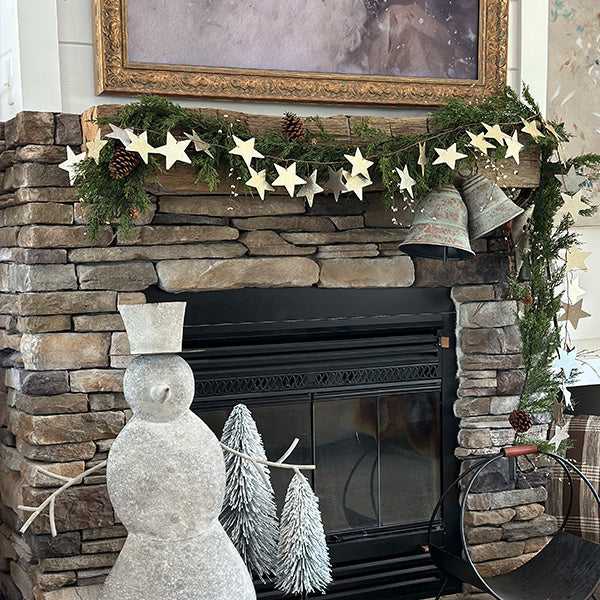 10 Feet Gold Metal Star Garland