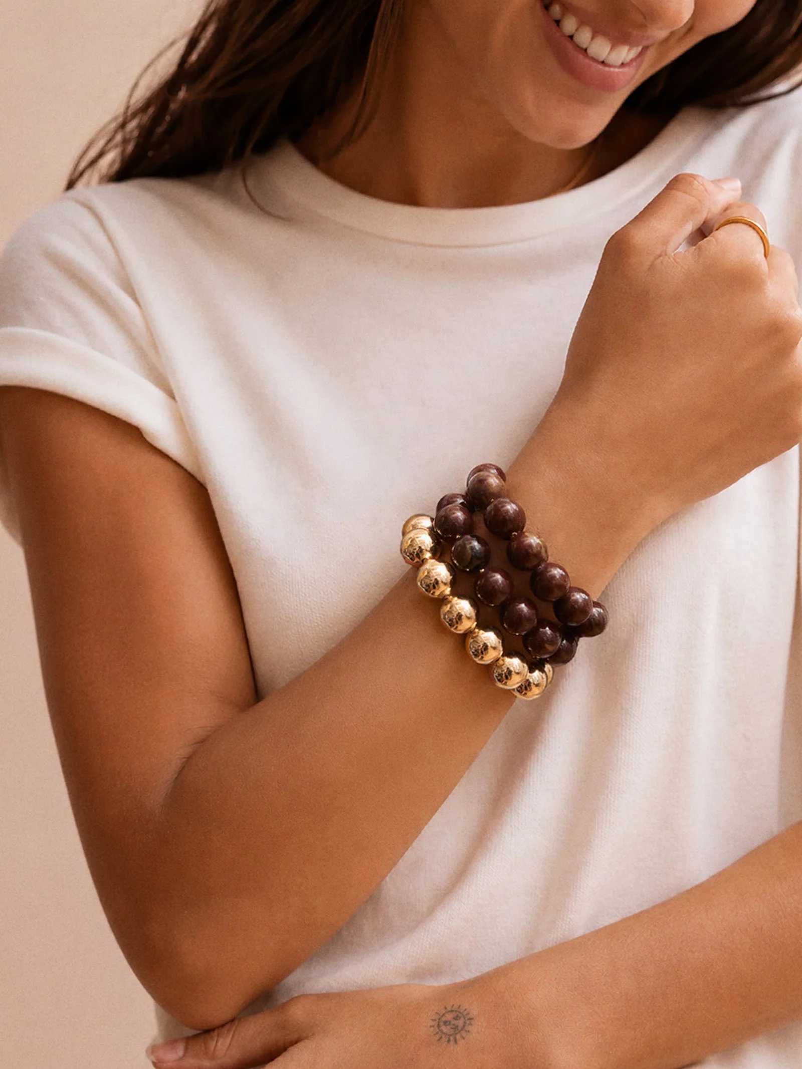 Jane Beaded Bracelet - Chocolate Brown Bead
