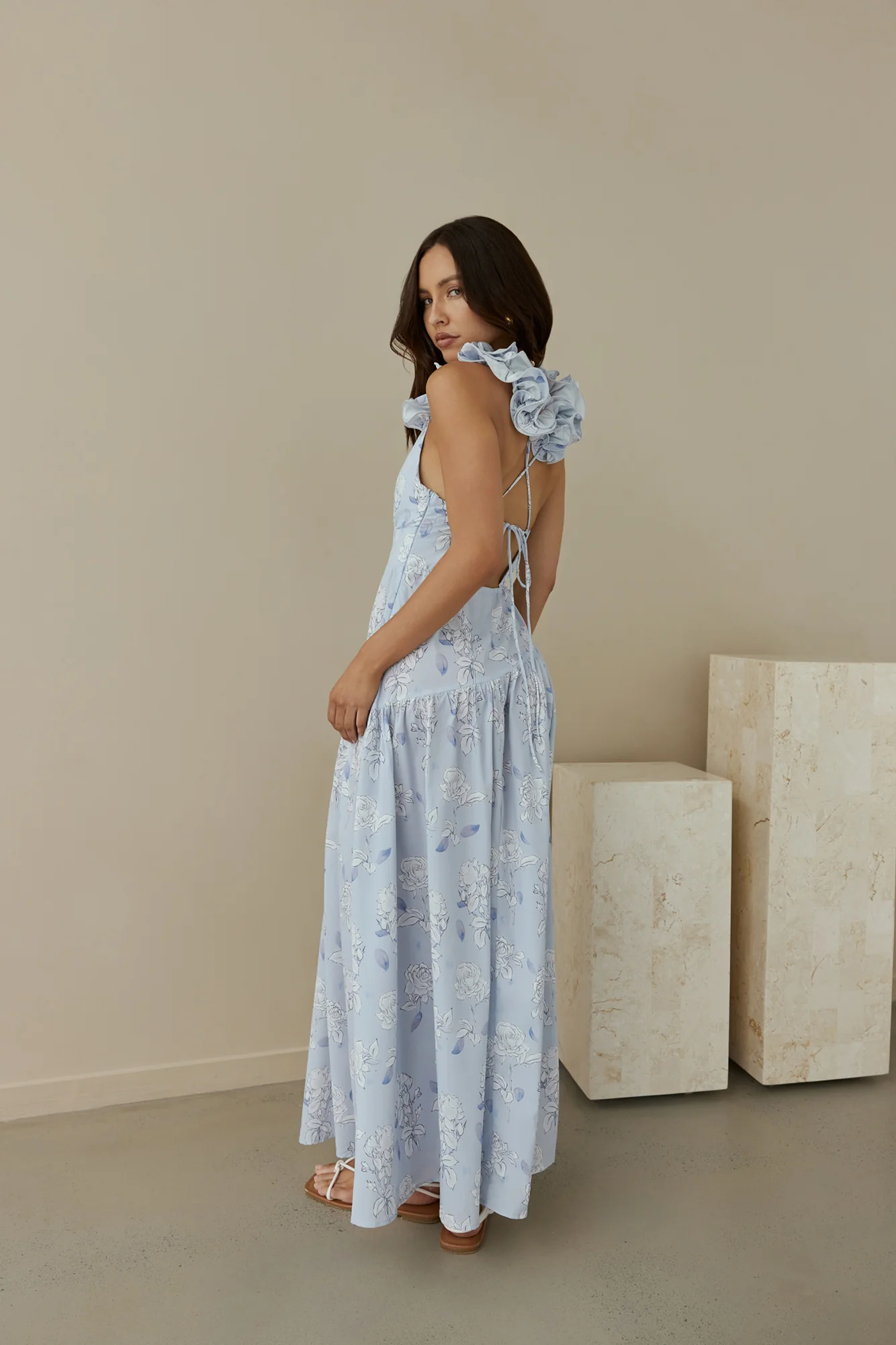 Pretty Smile Maxi Dress Blue - luluinthesky