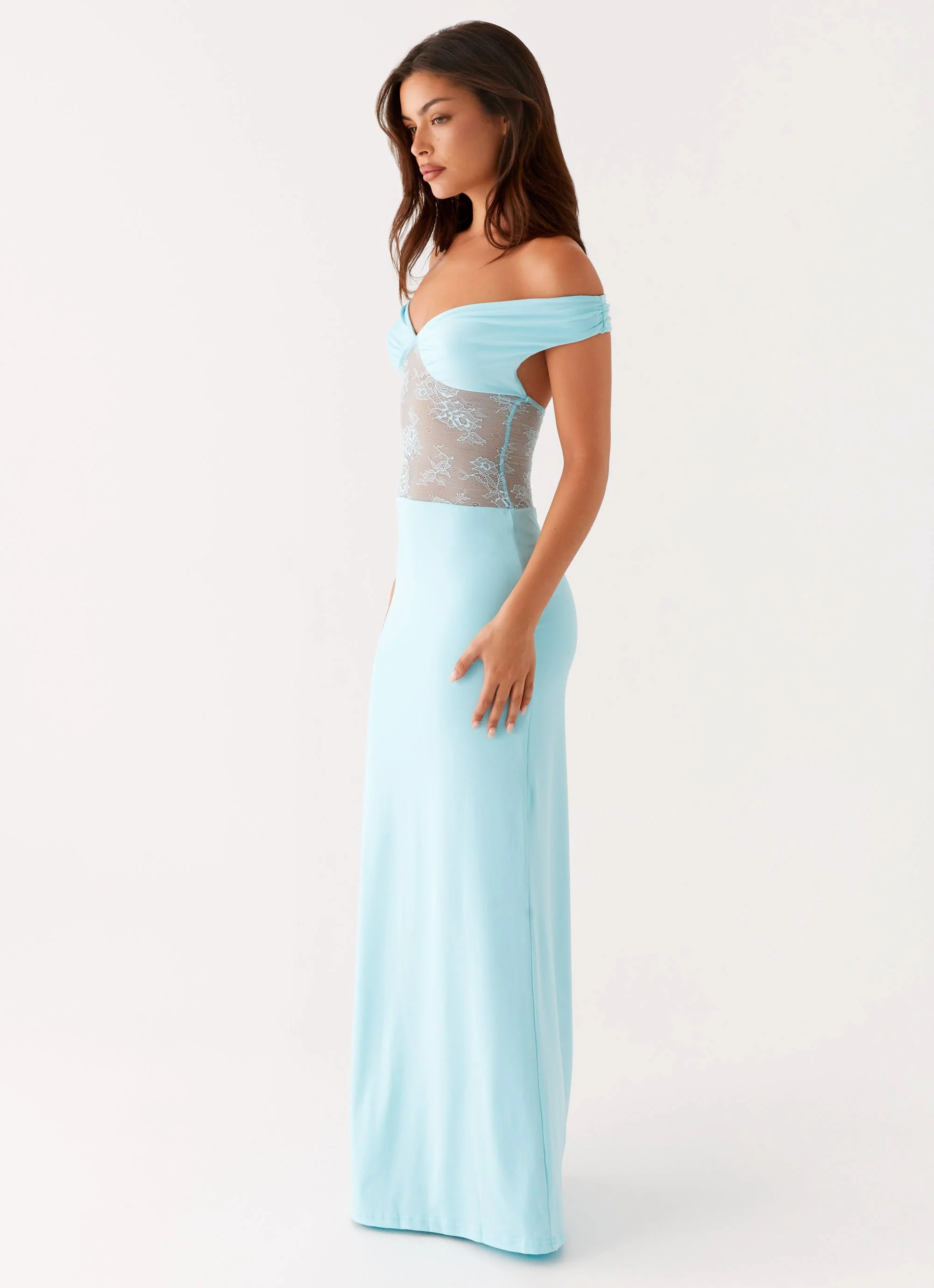 Infatuation Lace Maxi Dress - Turquoise