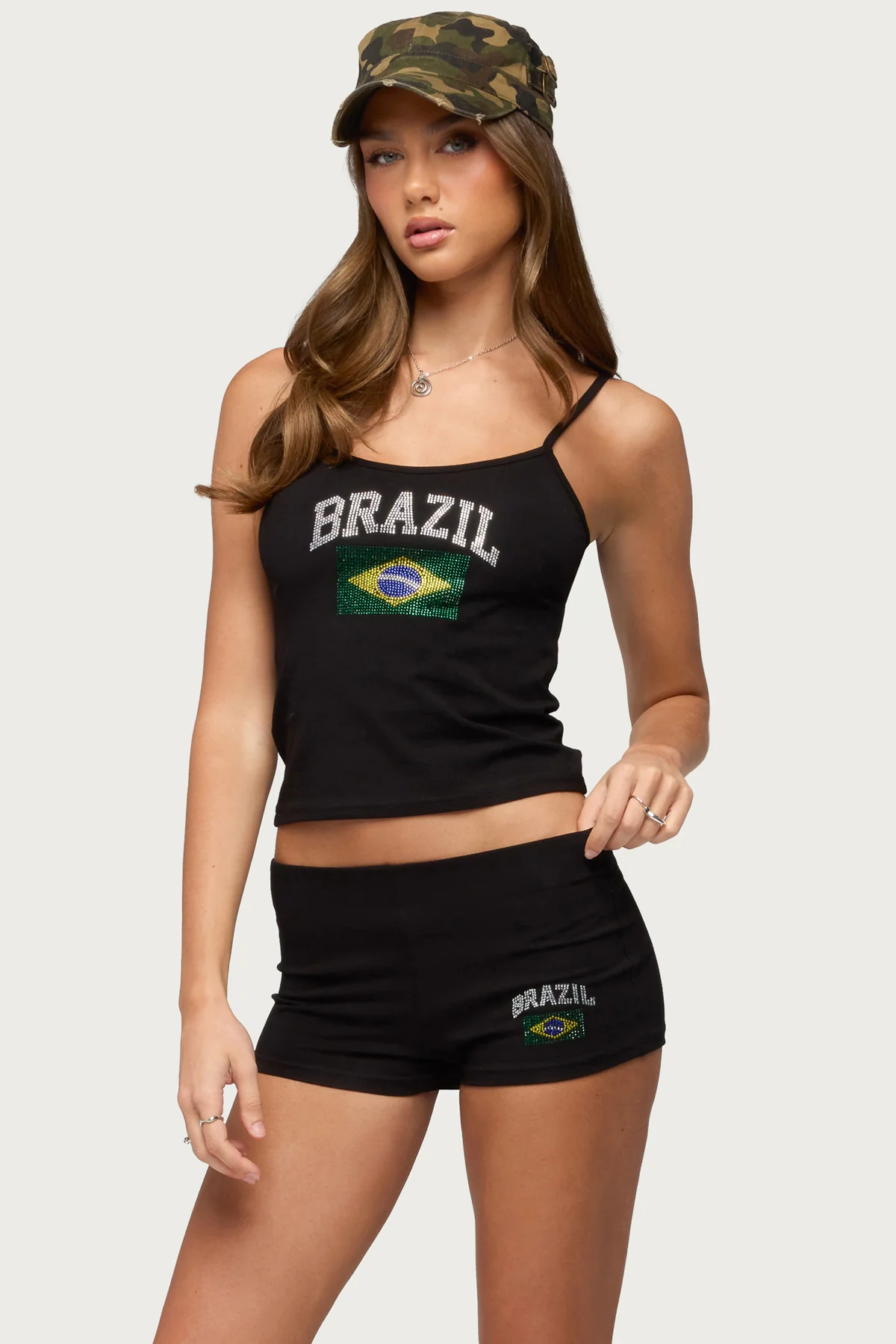 Brazil Rhinestone Tank Top