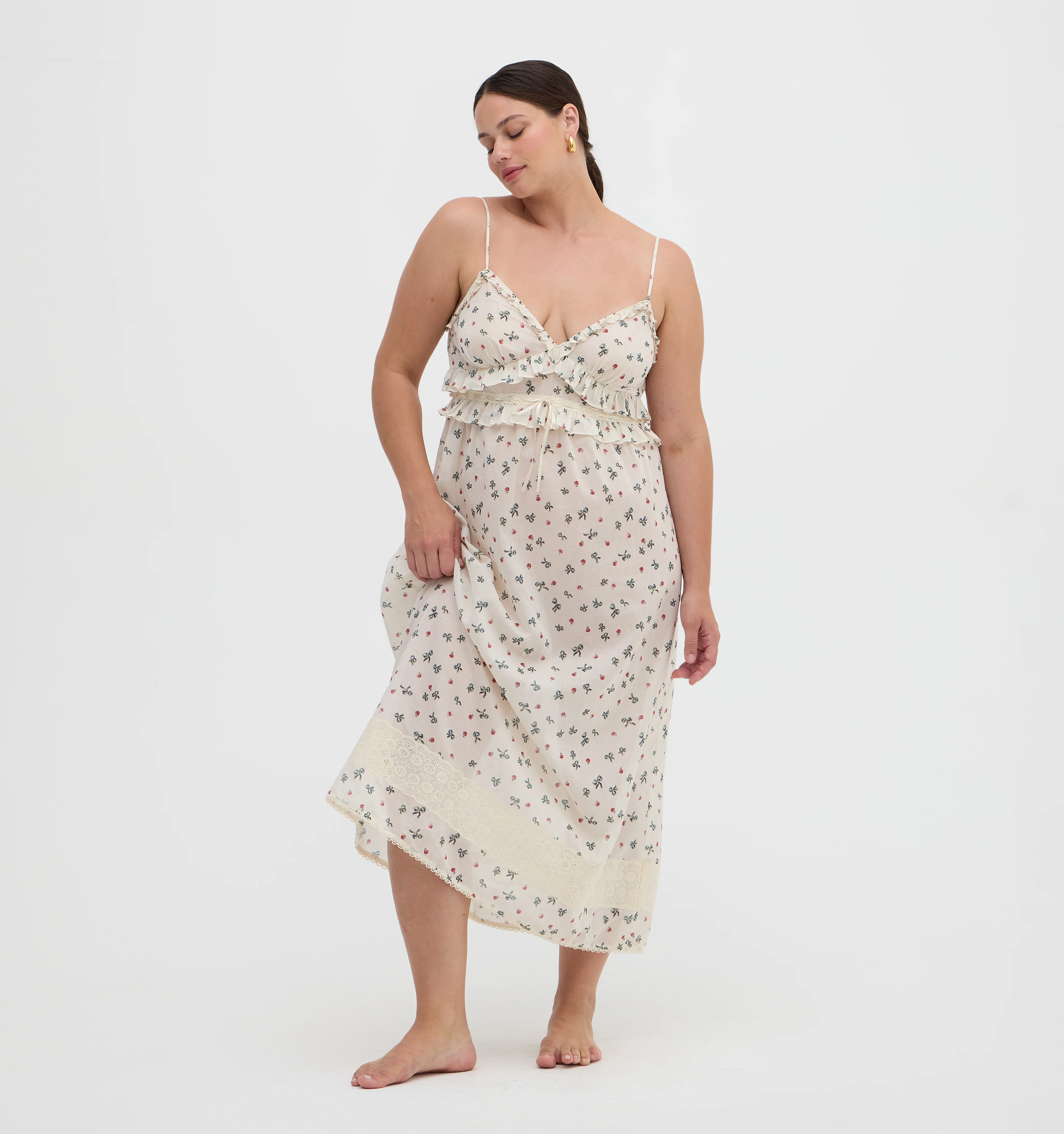 The Rayna Nightgown - Rosie Bow Toss, Ivory