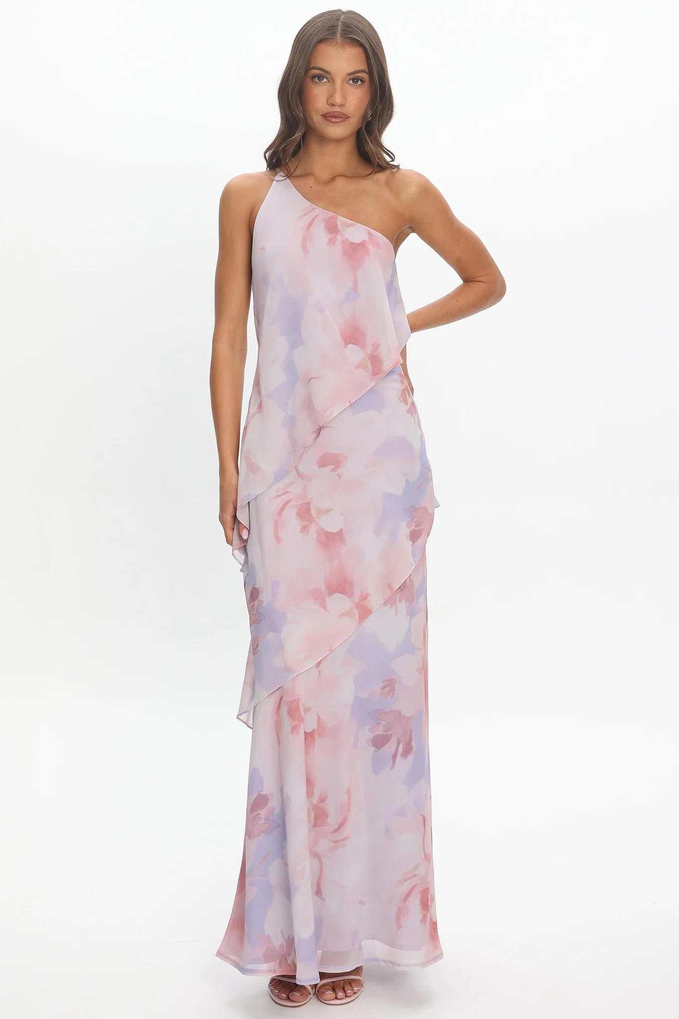 Aralia One Shoulder Maxi Dress Lilac