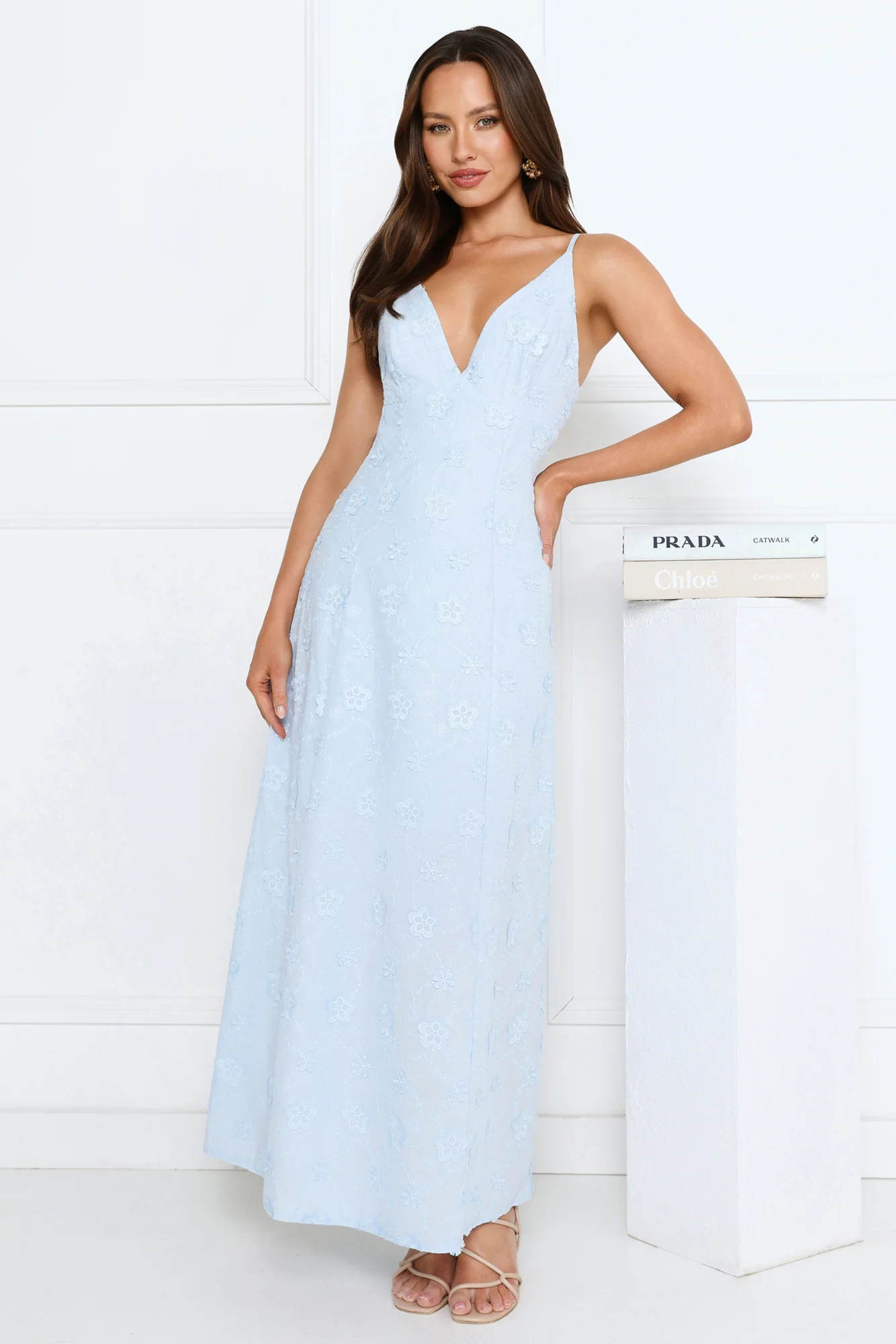 Soft Moonbeam Maxi Dress Blue - luluinthesky