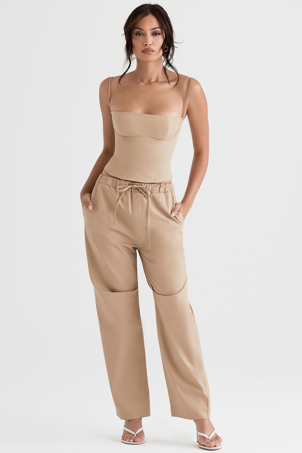 camel structured corset