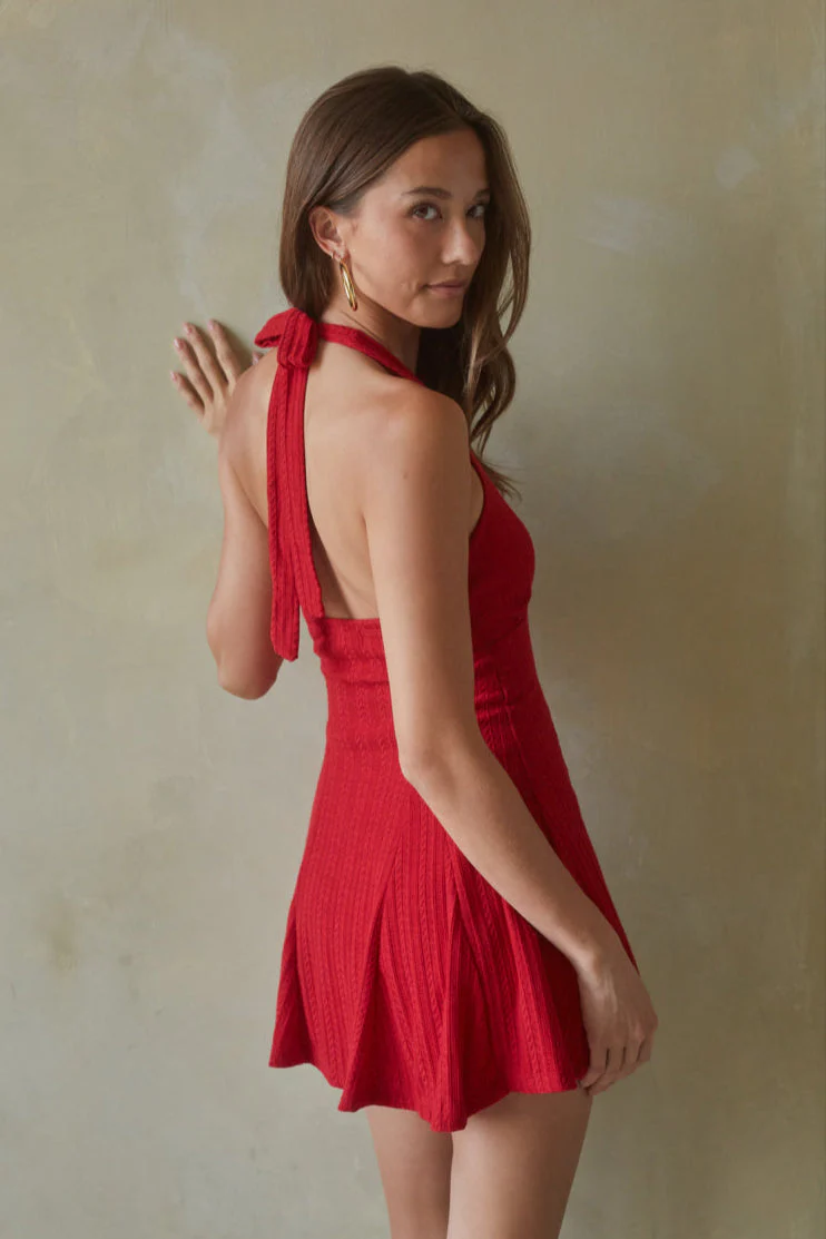 Colleen Halter Knit Mini Dress