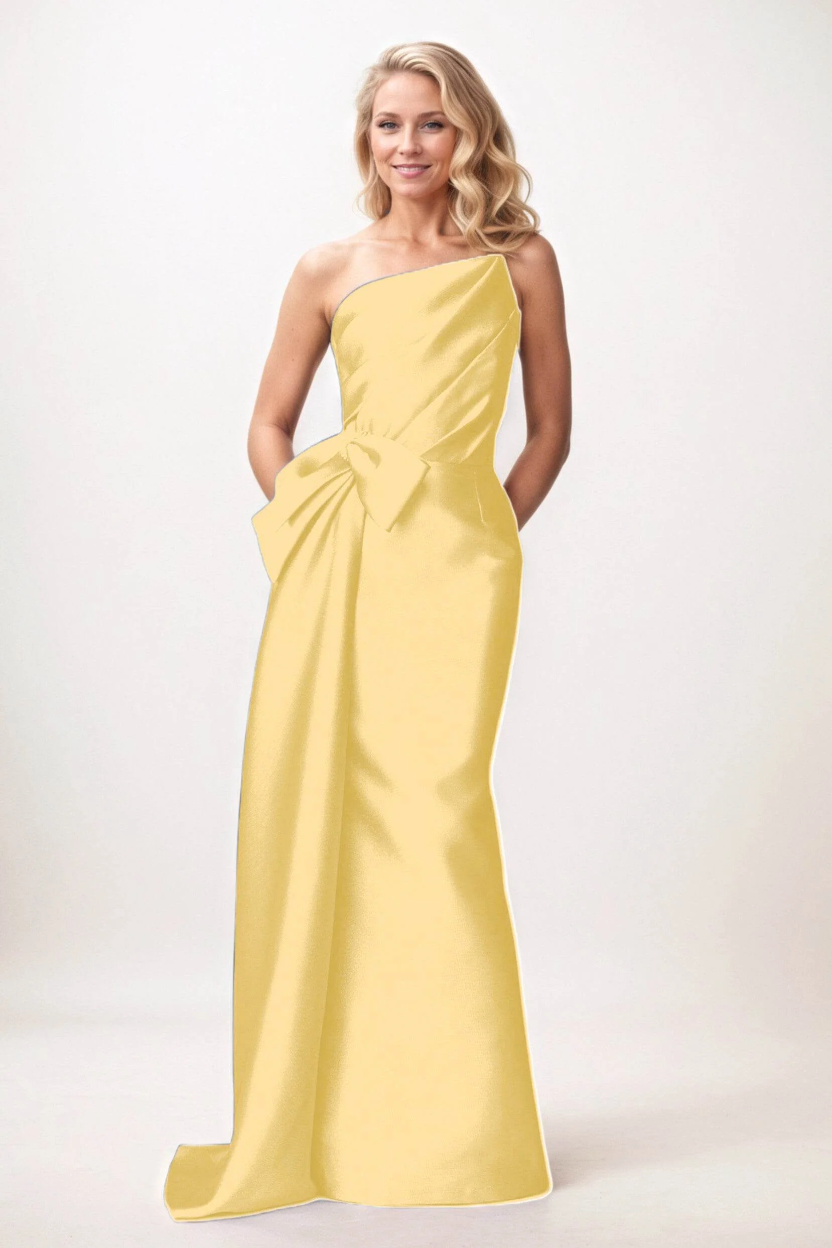 Trumpet-Mermaid Maxi Satin Mother of the Bride Dresses CM0386