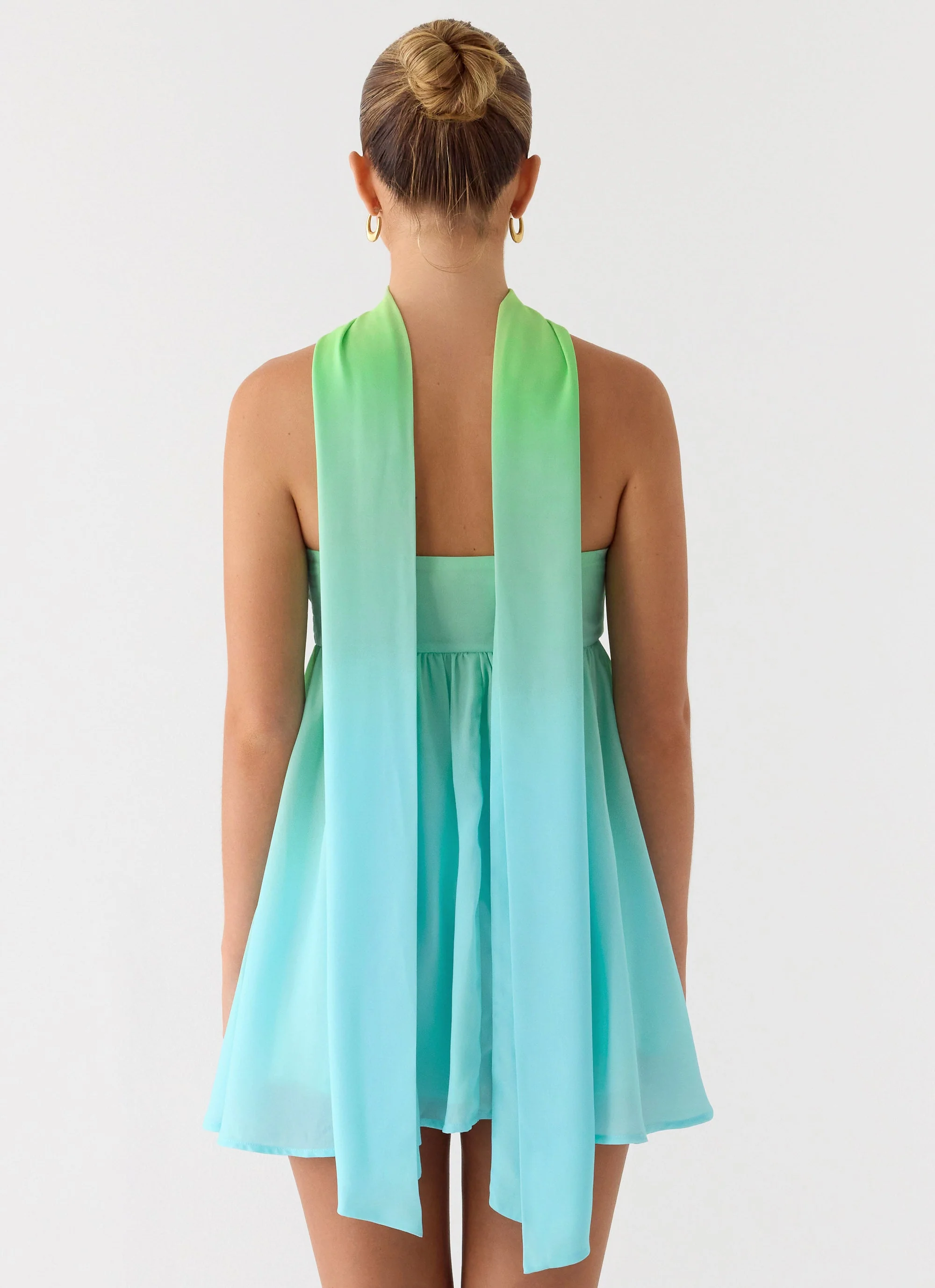 Calantha Scarf Mini Dress - Sea Ombre - luluinthesky