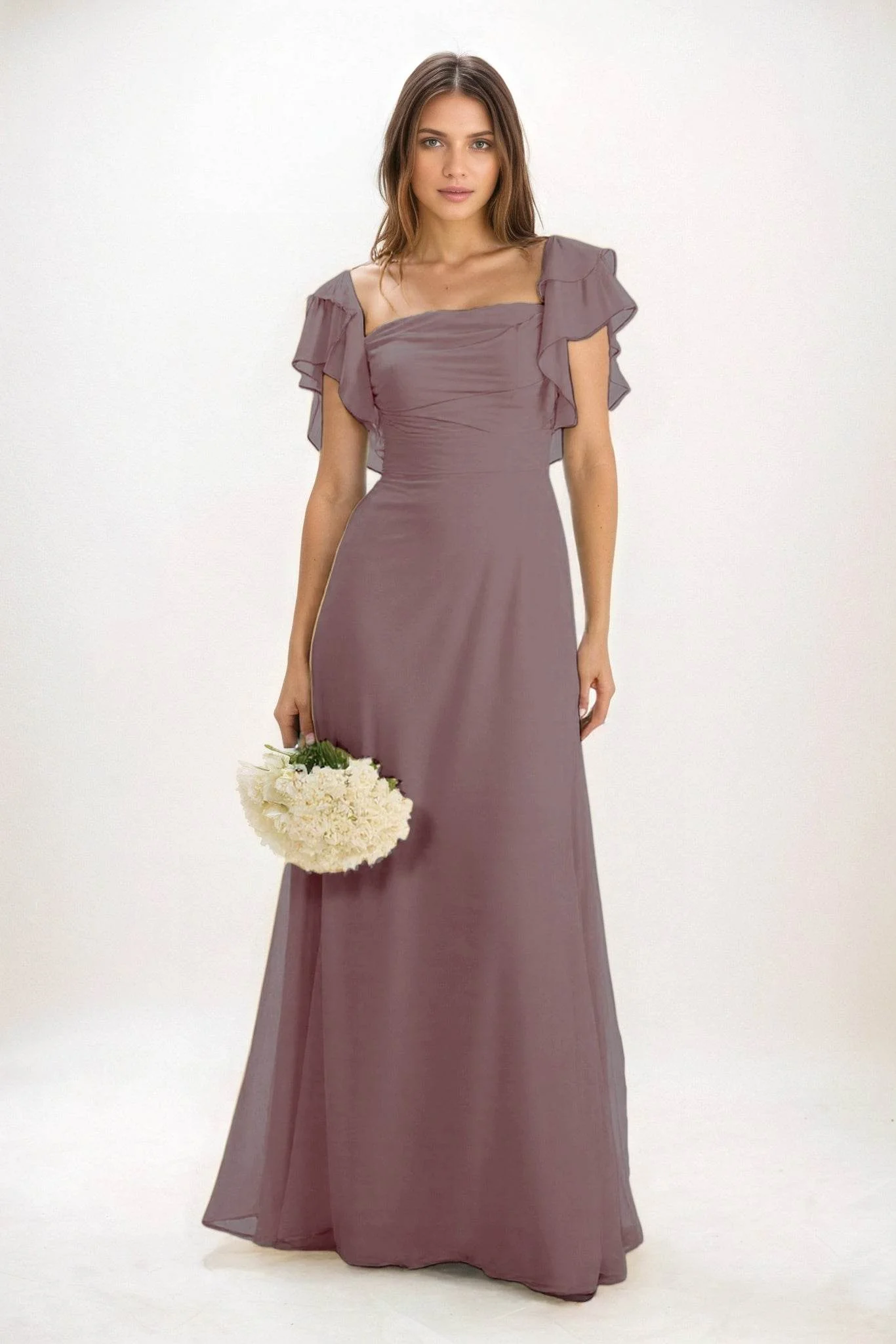 A-Line Maxi Chiffon Bridesmaid Dress CB0856
