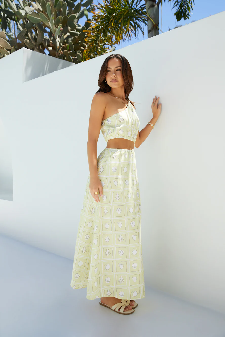 Golden Tides Midi Dress Yellow