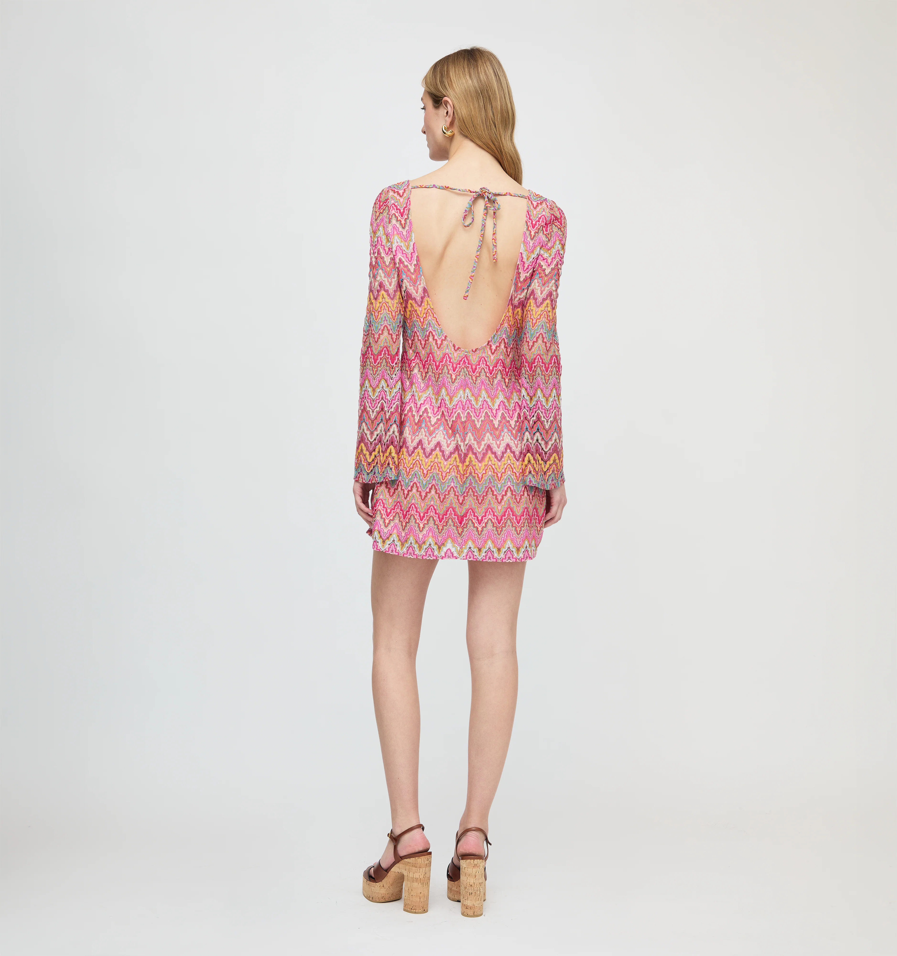 The Nathalie Dress - Pink Sheer Shimmer Knit