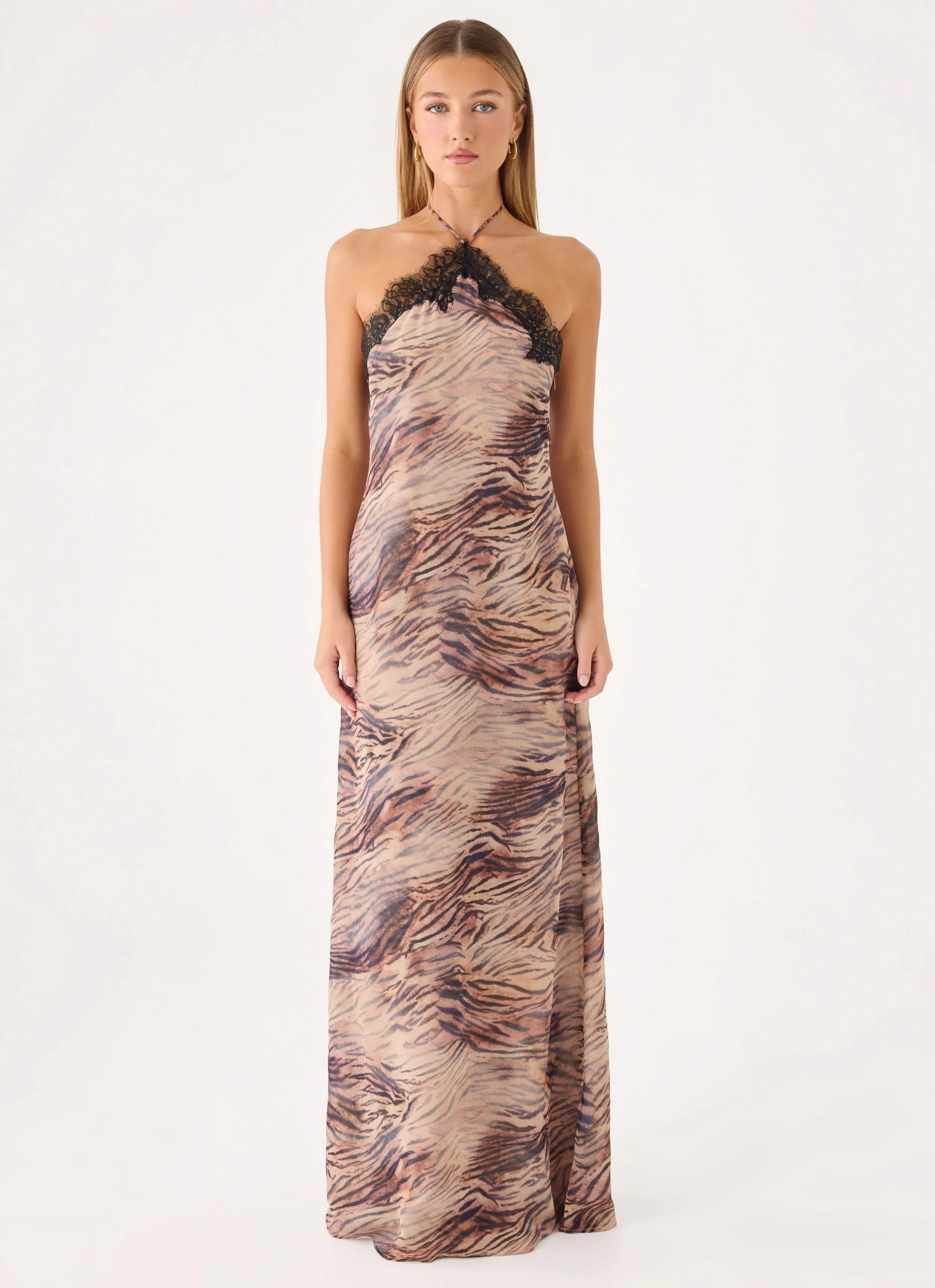 Zamarita Halter Maxi Dress - Golden Tiger
