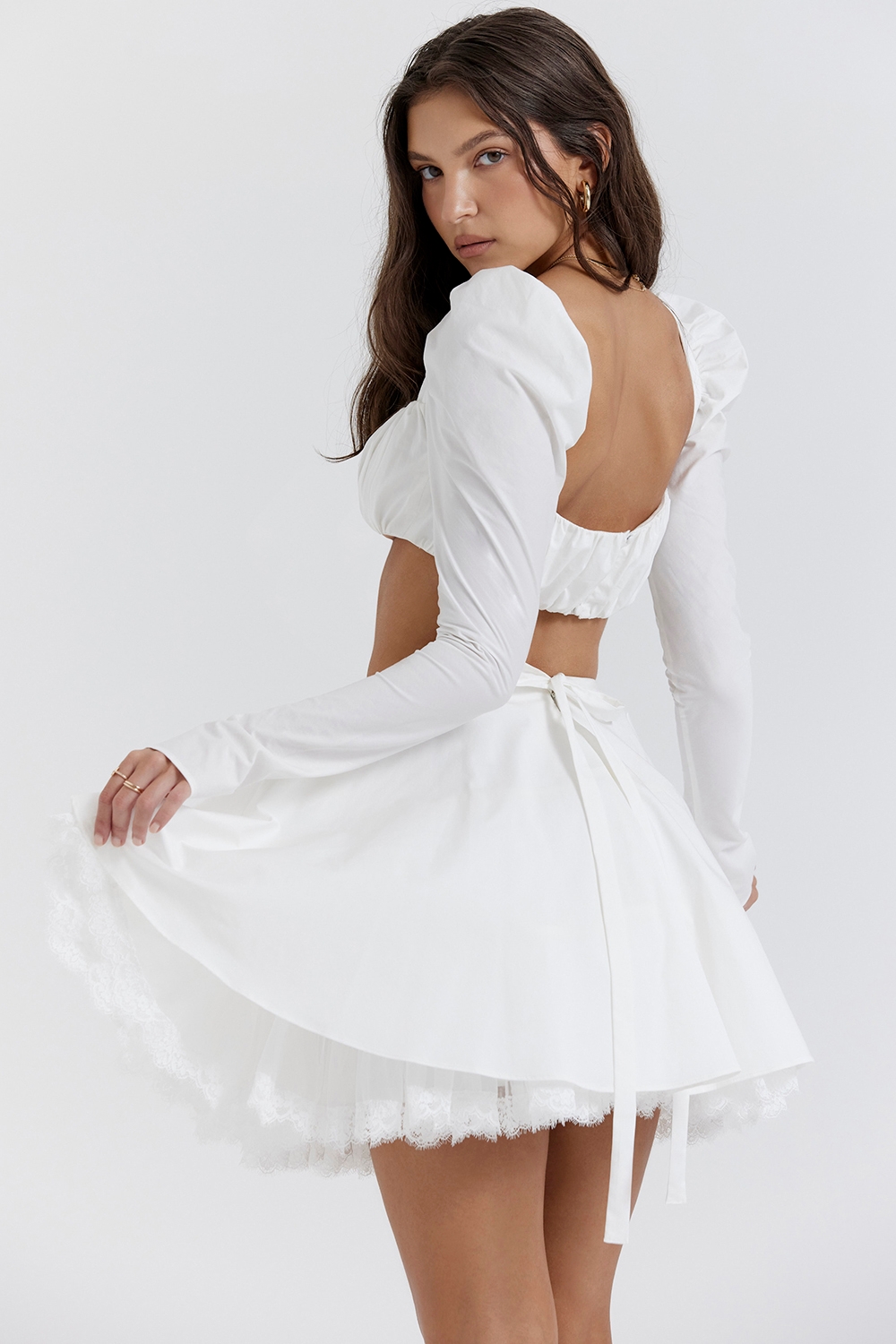 White Bow Mini Skirt