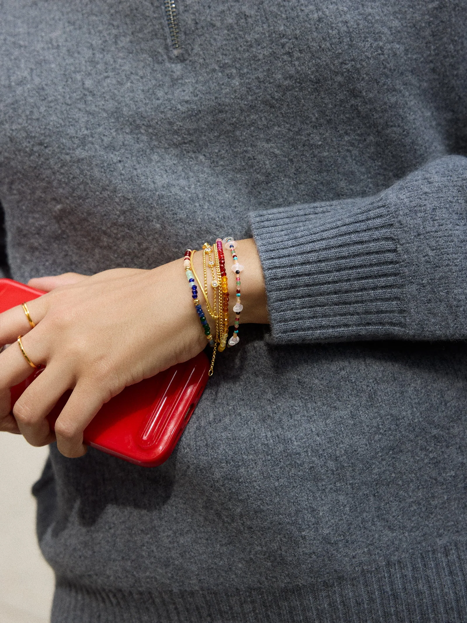 Rowan Semi-Precious Layered Bracelet - Lisbon