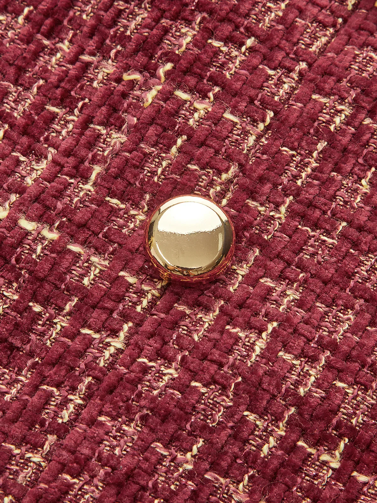 Metal Button Tweed Sleeveless Mini Dress
