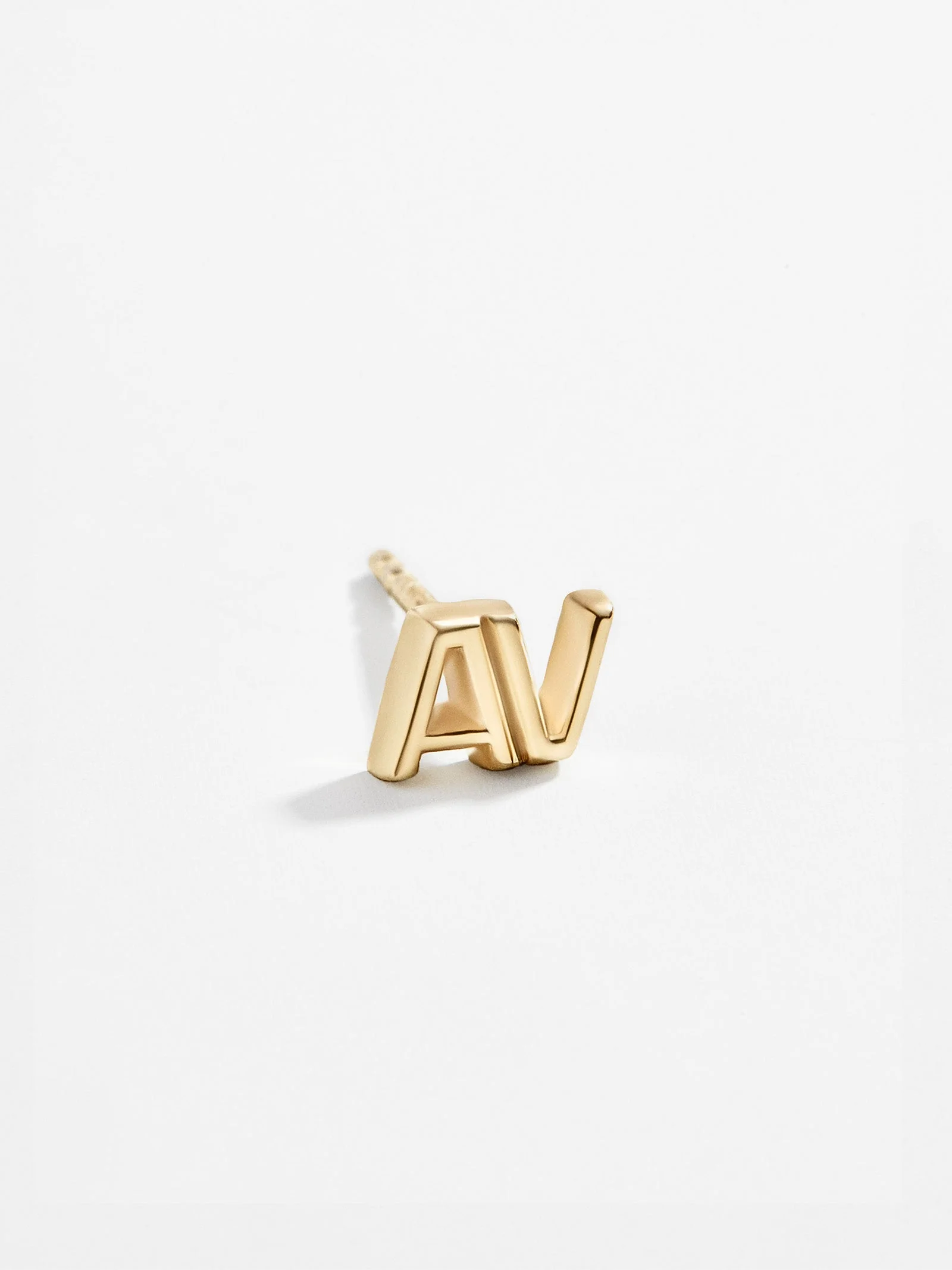 Single 14K Gold Double Initial Earring - Gold