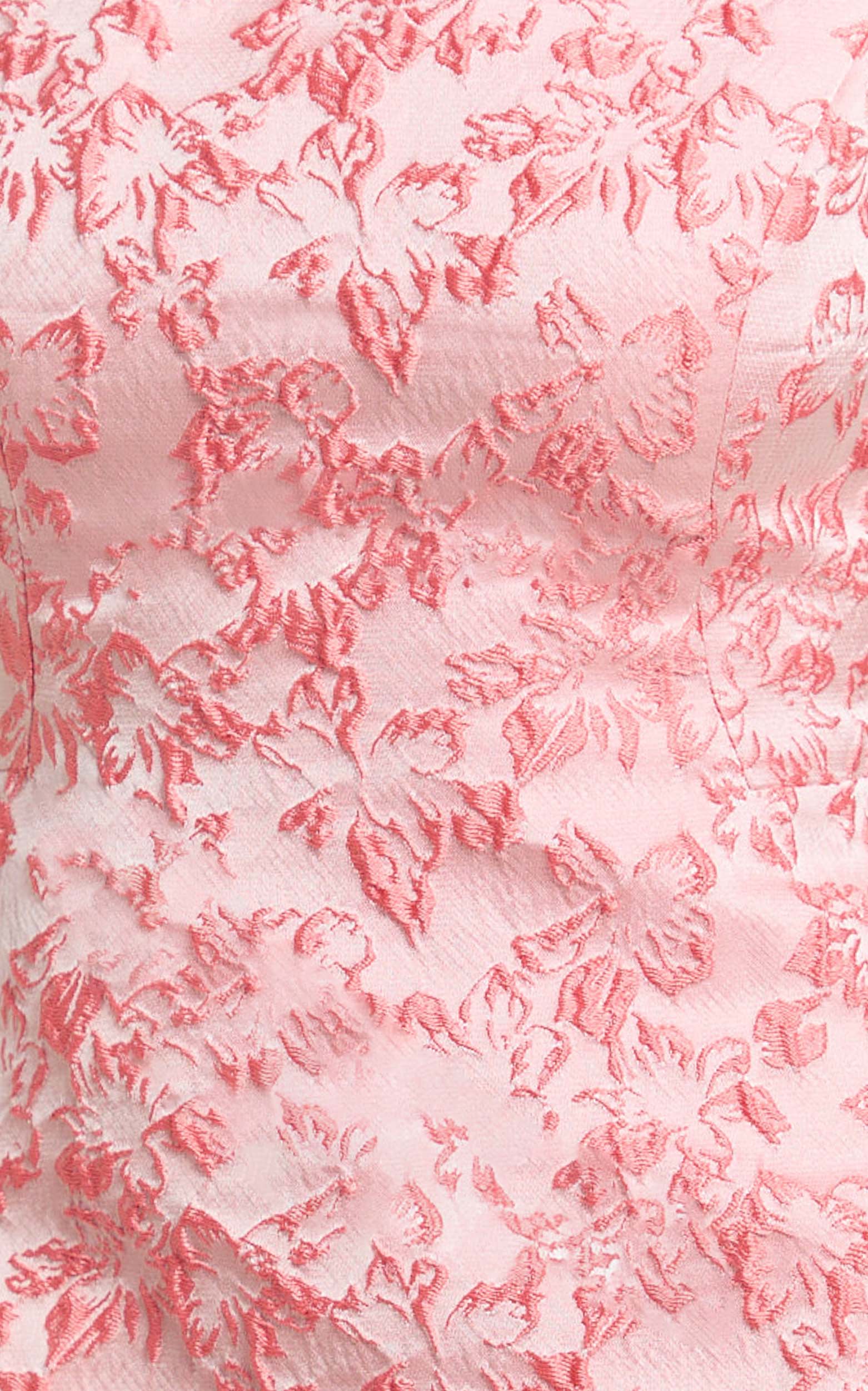 Courtney Mini Dress - Boat Neck Fit and Flare Dress in Pink - FASHION NOB