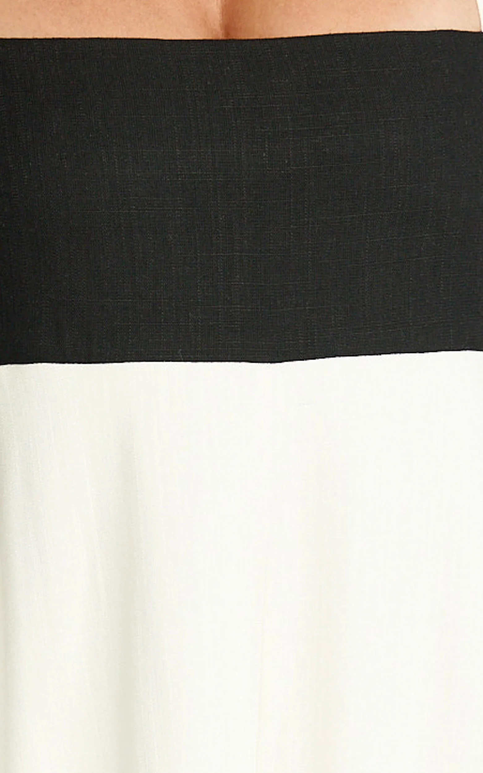 Katrien Maxi Dress - Strappy Empire Waist Flare Dress in Black & White