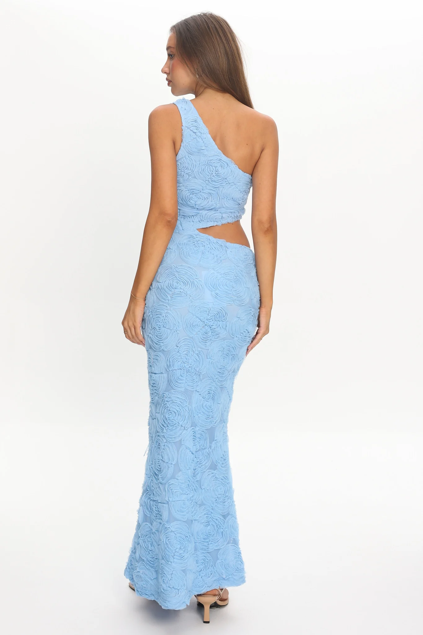 Goodnight Sweetheart Cut-Out Maxi Dress Embellished Blue