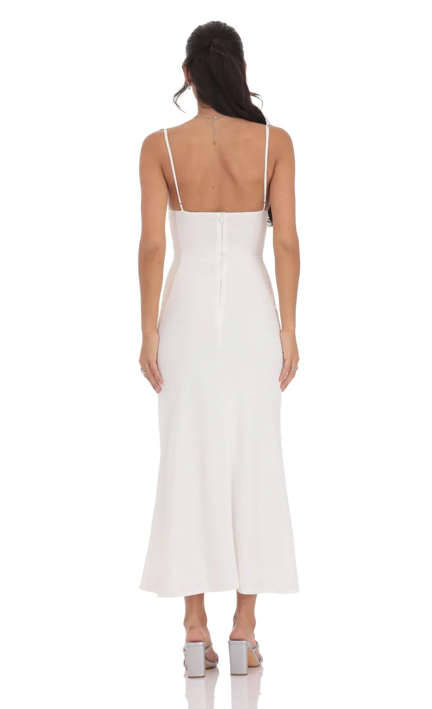 Ruched Cowl Neck Maxi Dress in Teal