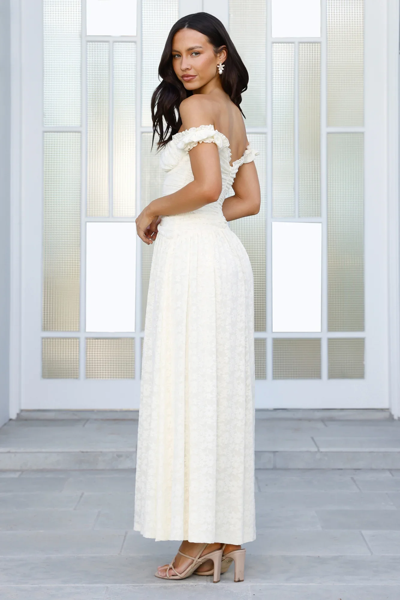 Soft Serve Off Shoulder Maxi Dress Yellow - luluinthesky