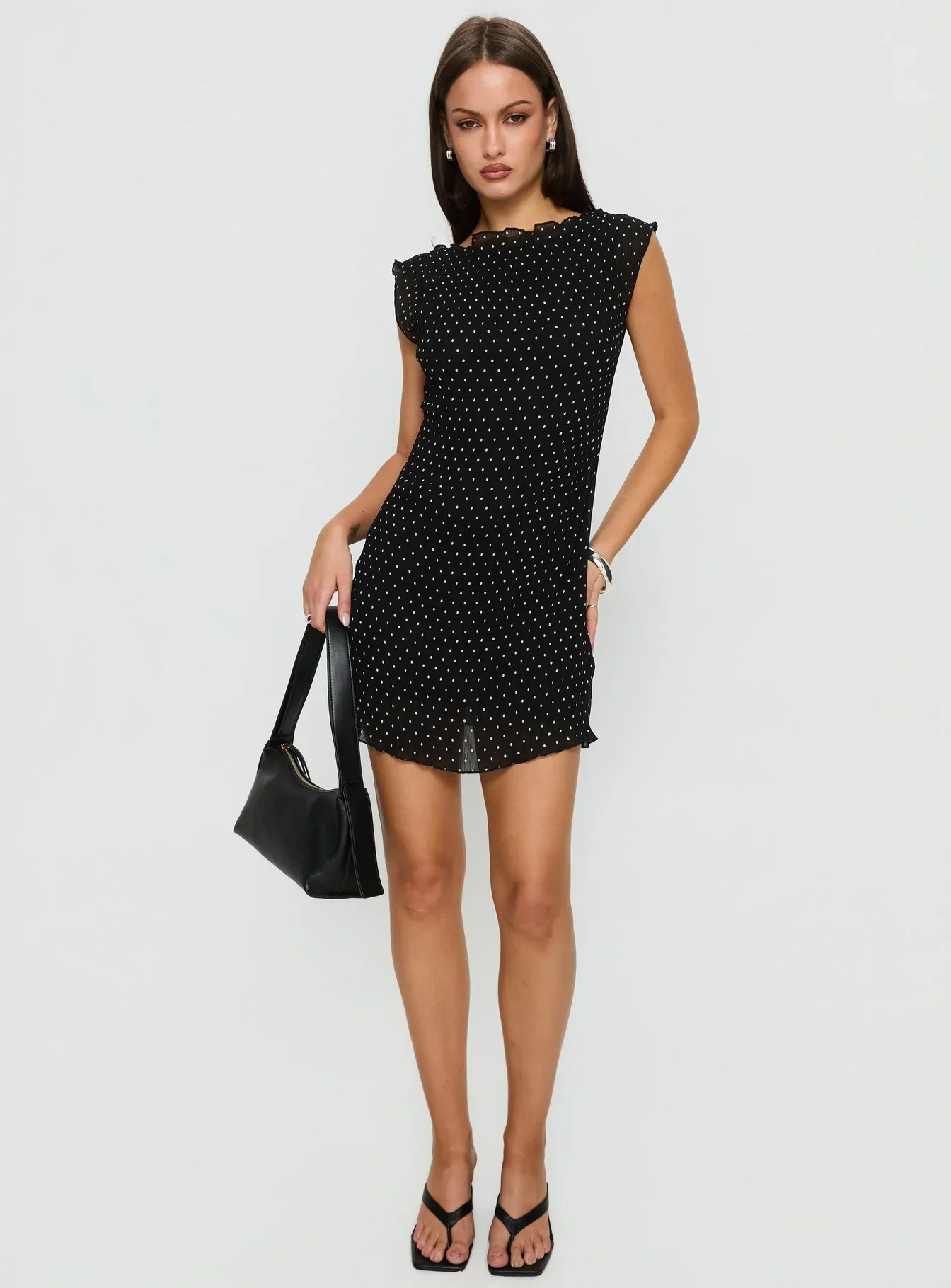 Mariner Mini Dress Noir Polka - luluinthesky