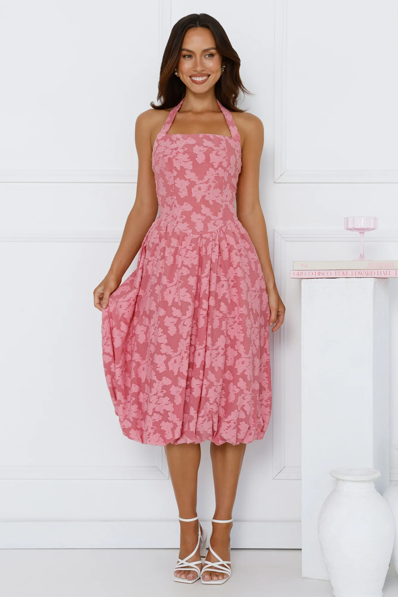 Soul Goals Halter Midi Dress Pink