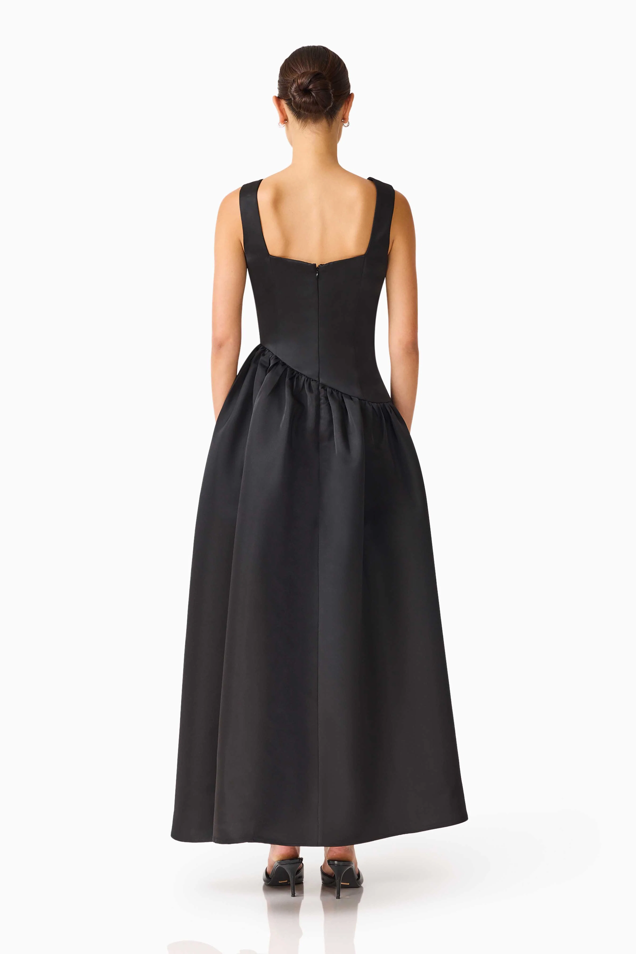 Ruelle A-Line Maxi Dress in Black