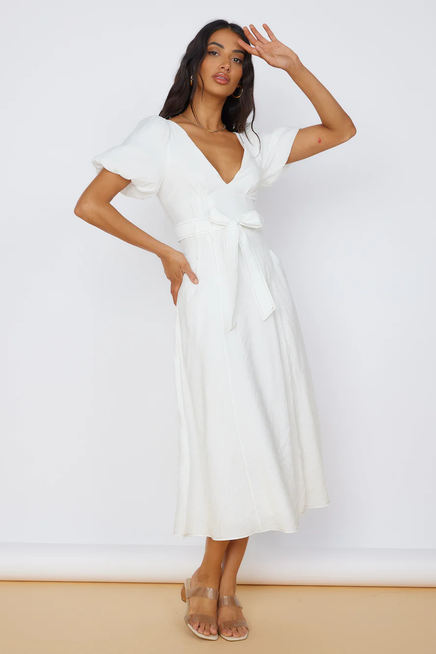 Starlight Serenade Midi Dress White - luluinthesky