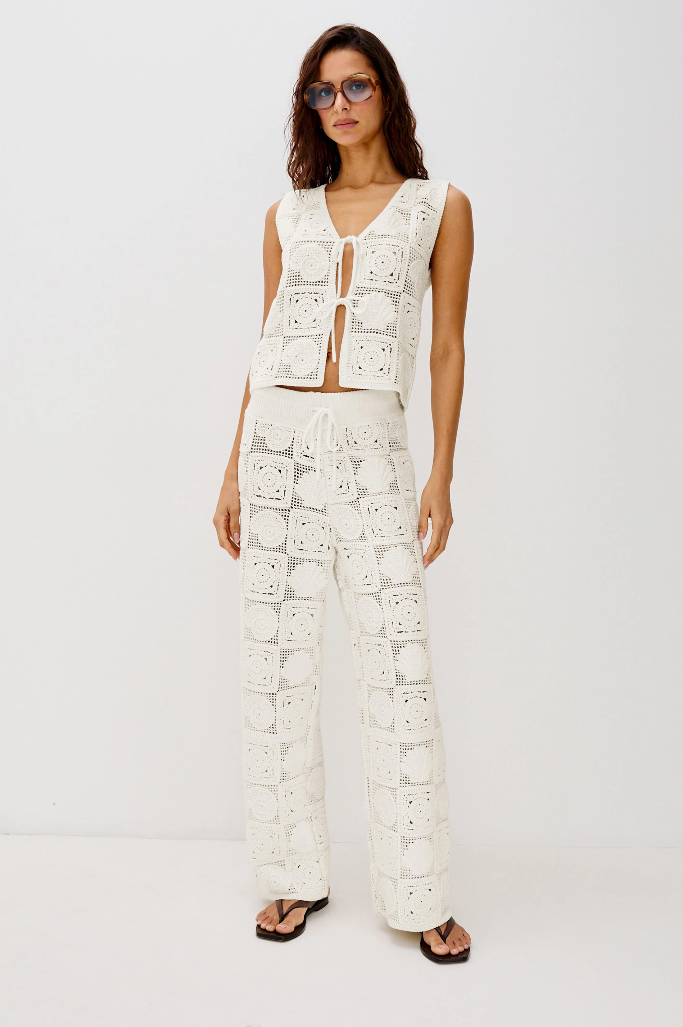 Rails X Lspace Paz Top - White Sea Shell Crochet